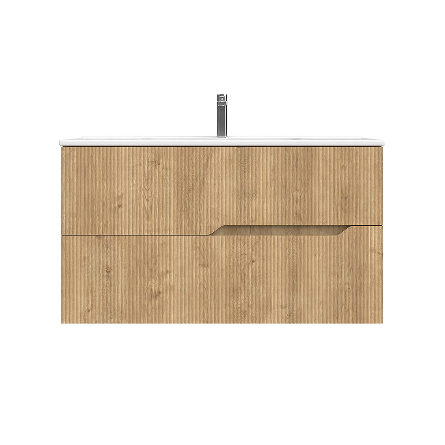 Photos - Washbasin cabinet WS Bath Collections Tulipa C100 Tulipa 40" Wall Mounted Single Basin Vanity Set with Cabinet and Ceramic Vanity Top Natural 