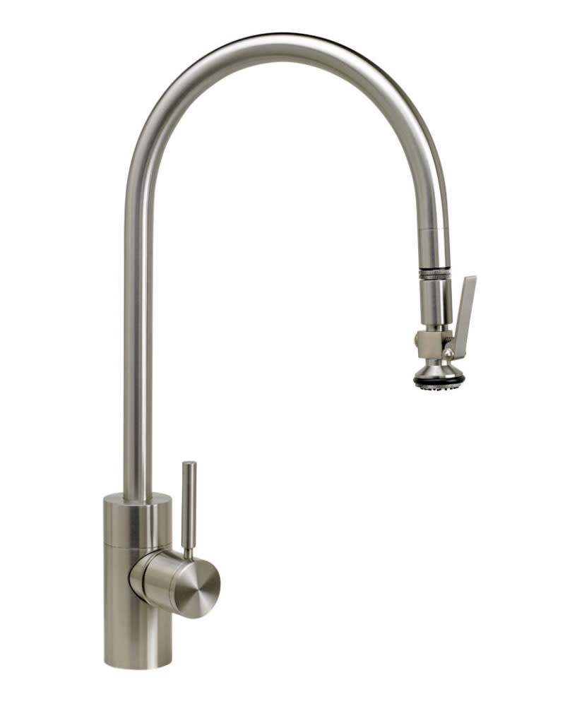 Waterstone 5700 Transitional 1.75 GPM Single Hole Extended Reach Pull Down Kitchen Faucet with Lever Handle Stainless Steel Faucet Kitchen Single