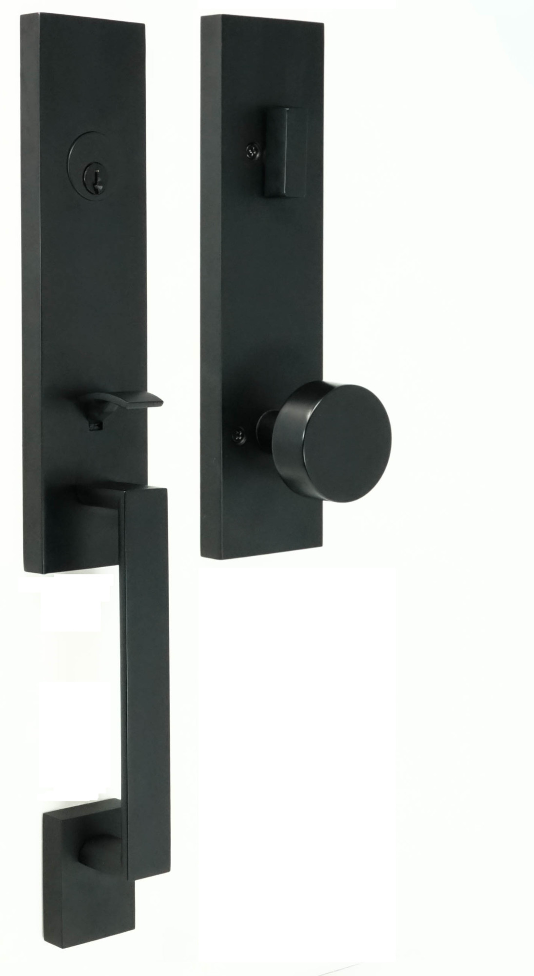 Photos - Interior Door Mesa Boogie Weslock 2870-LEIGHTON-MESA-ENTRY Leighton Modern Square Thumb-Press Single Cylinder Keyed Entry Door Handleset with Mesa Mod 