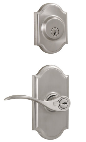 Weslock 1740U-LH-1771 Left Handed Single Cylinder Keyed Entry Bordeau Door Leverset and 1771 Deadbolt Combo Pack with Premiere Rosette From The