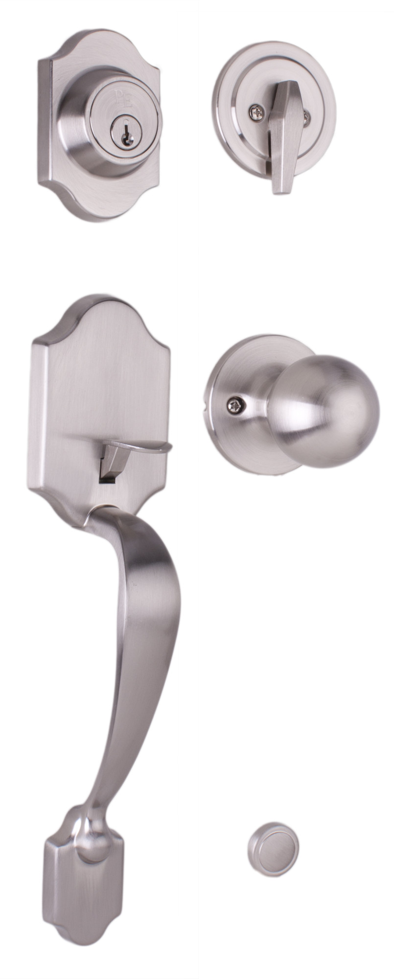 Weslock 2820G Parkside Single Cylinder Handleset with Hudson Knob Interior Pack from the Premiere Essentials Collection Satin Nickel Door Hardware