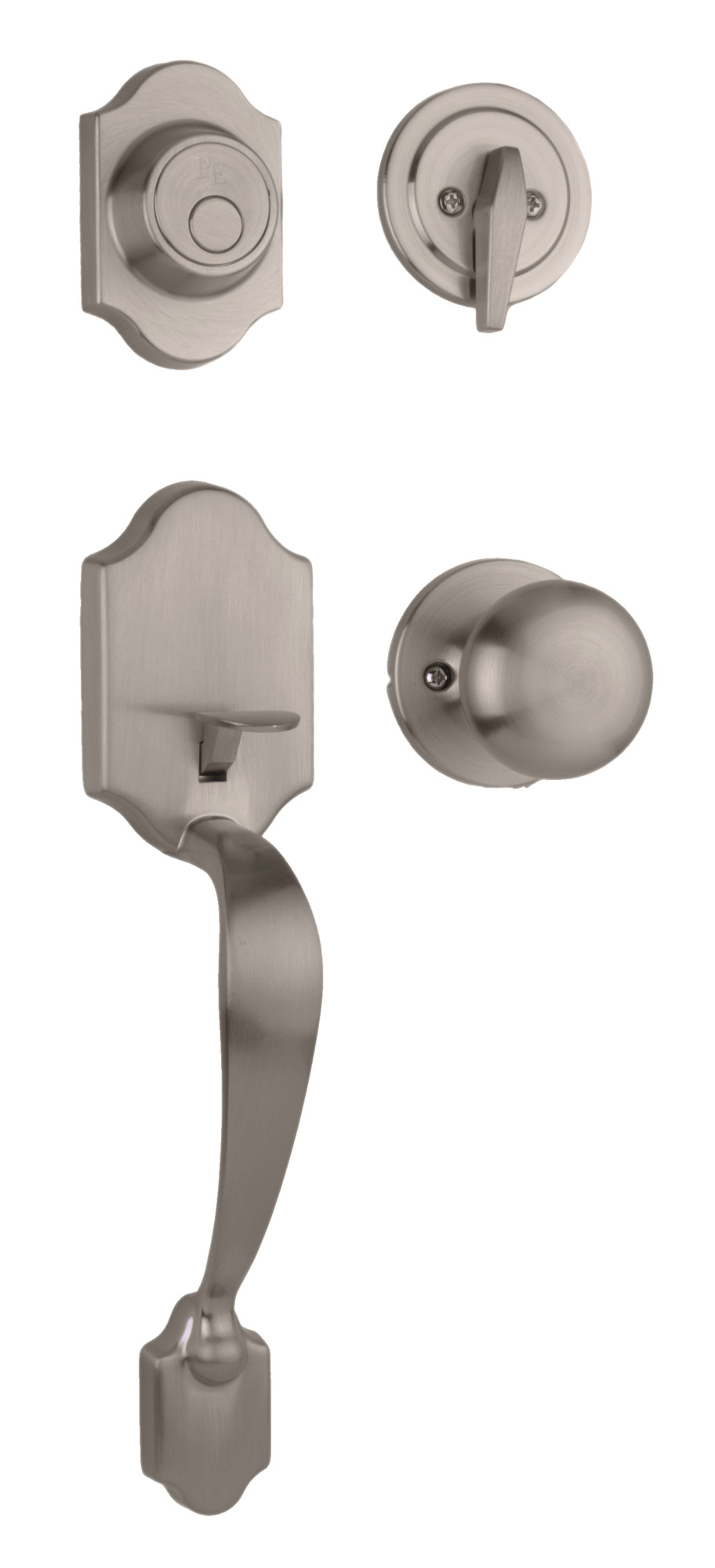 Weslock 2825S Parkside Sectional Dummy Handleset with Interior Salem Knob Satin Nickel Door Hardware Handlesets Dummy Handlesets