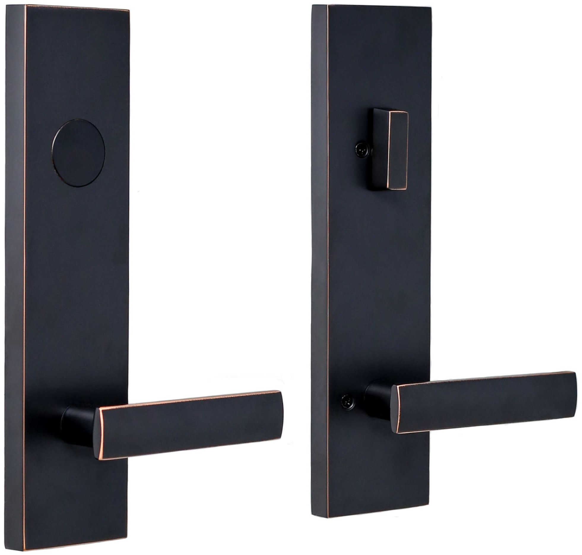 Weslock 6625-ADDY-UTICA-DUMMY-ENTRY Utica Non-Turning Two-Sided Dummy Door Lever Set with Dummy Cylinder and Addy Rose from the Transitional