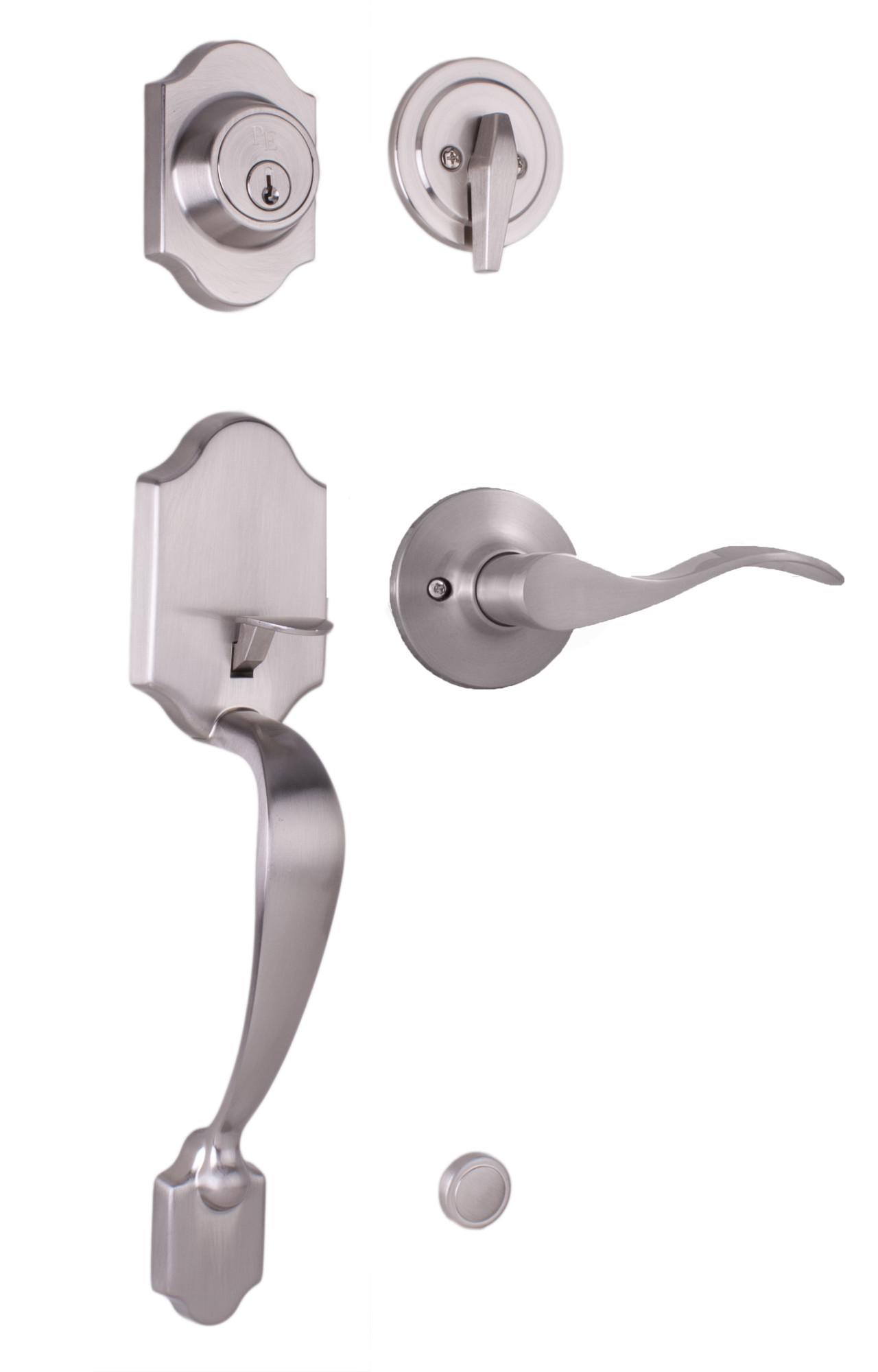 Weslock 2820X-LH Parkside Left Handed Single Cylinder Handleset with New Haven Lever Interior Pack from the Premiere Essentials Collection Satin