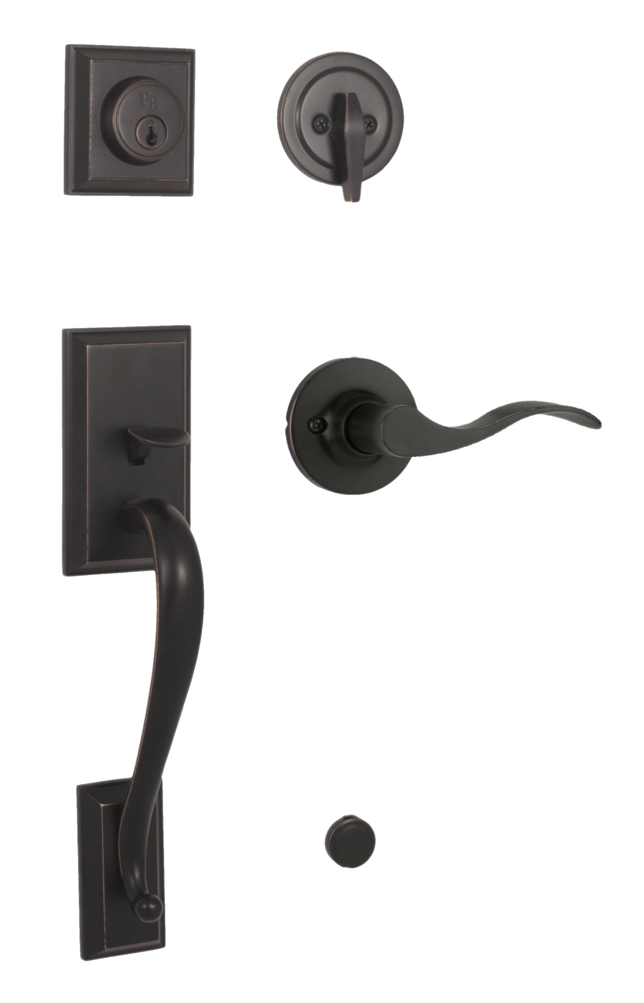 Weslock 2830X-LH Mercy Left Handed Sectional Single Cylinder Keyed Entry Handleset with Interior New Haven Lever Oil Rubbed Bronze Door Hardware