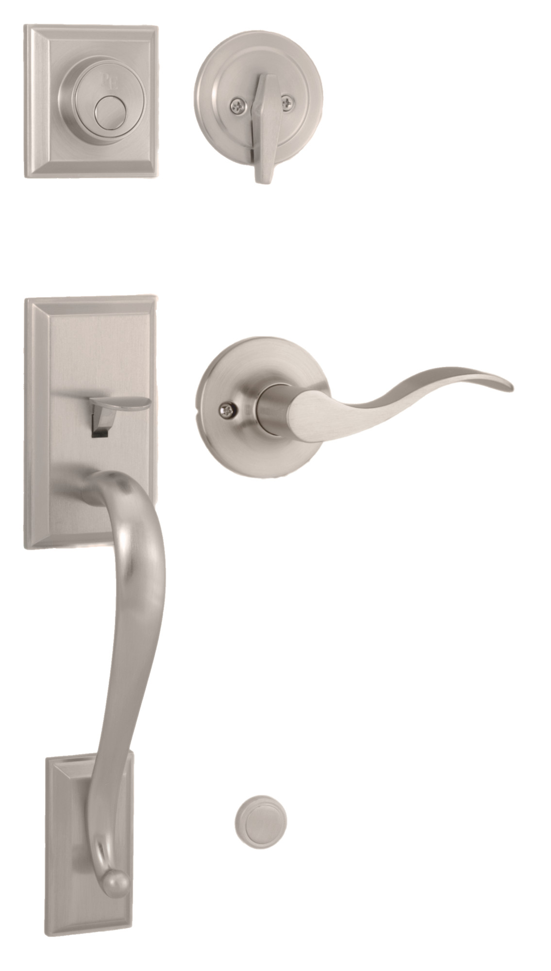 Weslock 2835X-LH Mercy Left Handed Sectional Dummy Handleset with Interior New Haven Lever Satin Nickel Door Hardware Handlesets Dummy Handlesets