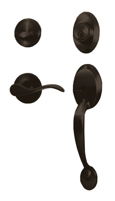 Weslock 2810X-RH Hillcrest Right Handed Sectional Single Cylinder Keyed Entry Handleset with Interior New Haven Lever Oil Rubbed Bronze Door Hardware