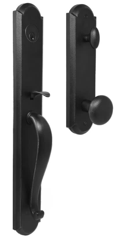 Weslock 7680M Wiltshire Single Cylinder Keyed Handleset with Durham Knob Oil Rubbed Bronze Door Hardware Handlesets Keyed Entry Handlesets