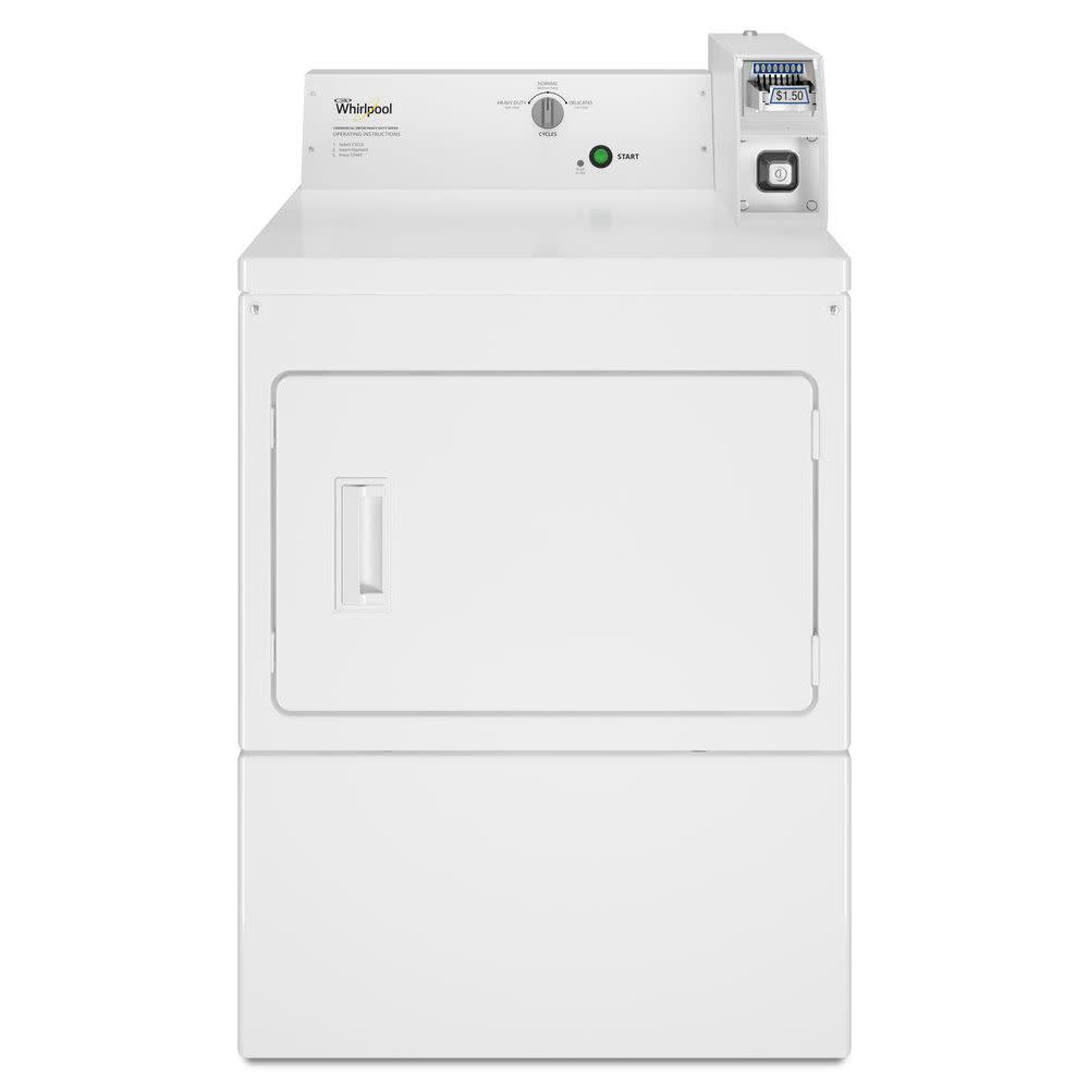 Photos - Tumble Dryer Whirlpool CGM2745F 27 Inch Wide 7.4 Cu. Ft. Commercial Gas Dryer with Factory Installed Coin Slide White Commercial Laundry