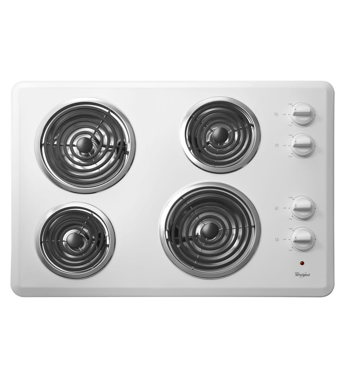Photos - Hob Whirlpool WCC31430A 30" Electric Cooktop with Dishwasher Safe Knobs White Cooking Appliances Cooktops Electric Cooktops WCC3 