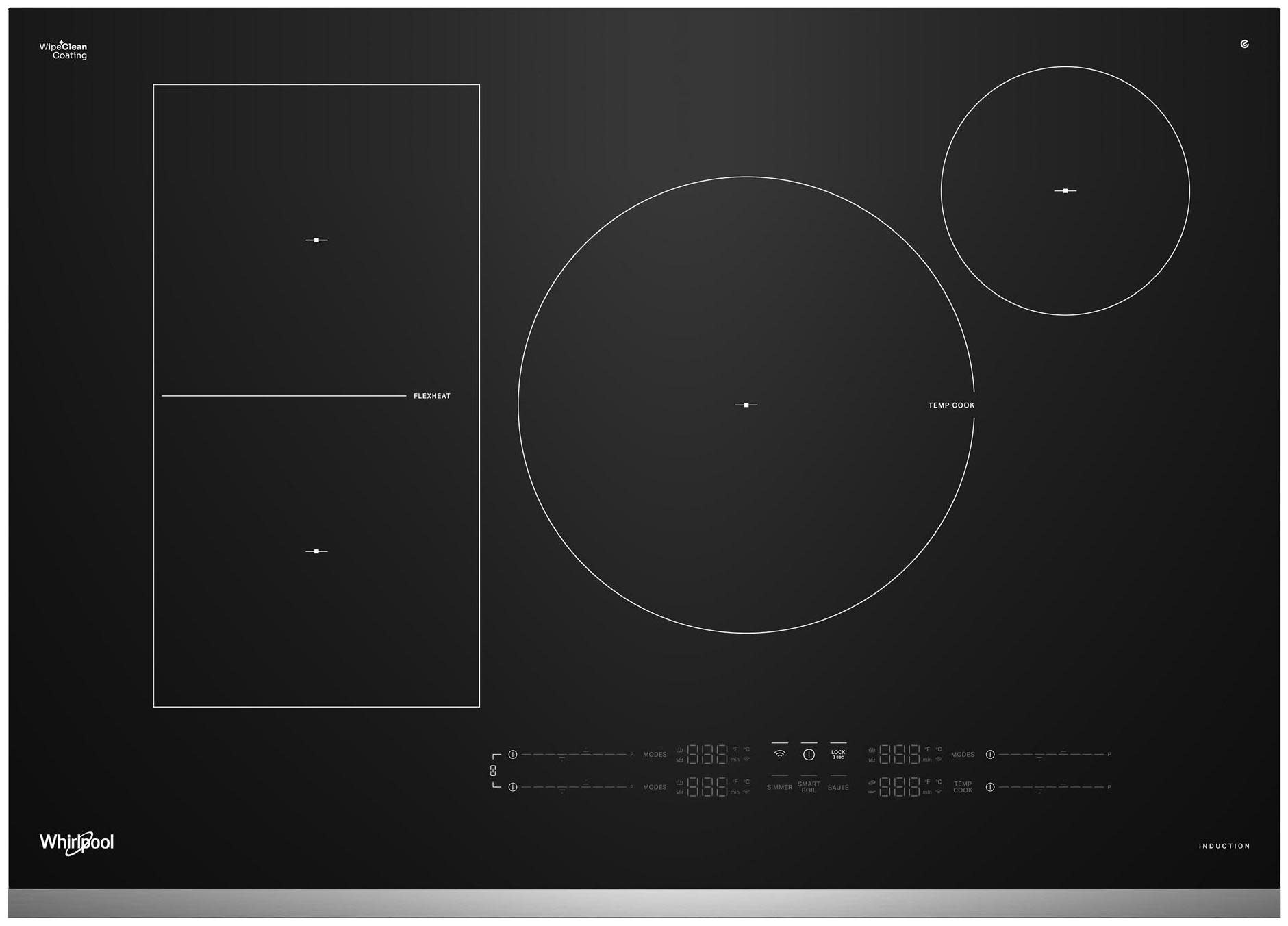 Photos - Hob Whirlpool WCIT7530S 30 Inch Wide 4 Burner Induction Cooktop with WipeClean Coating Stainless Steel Cooking Appliances Cookto 
