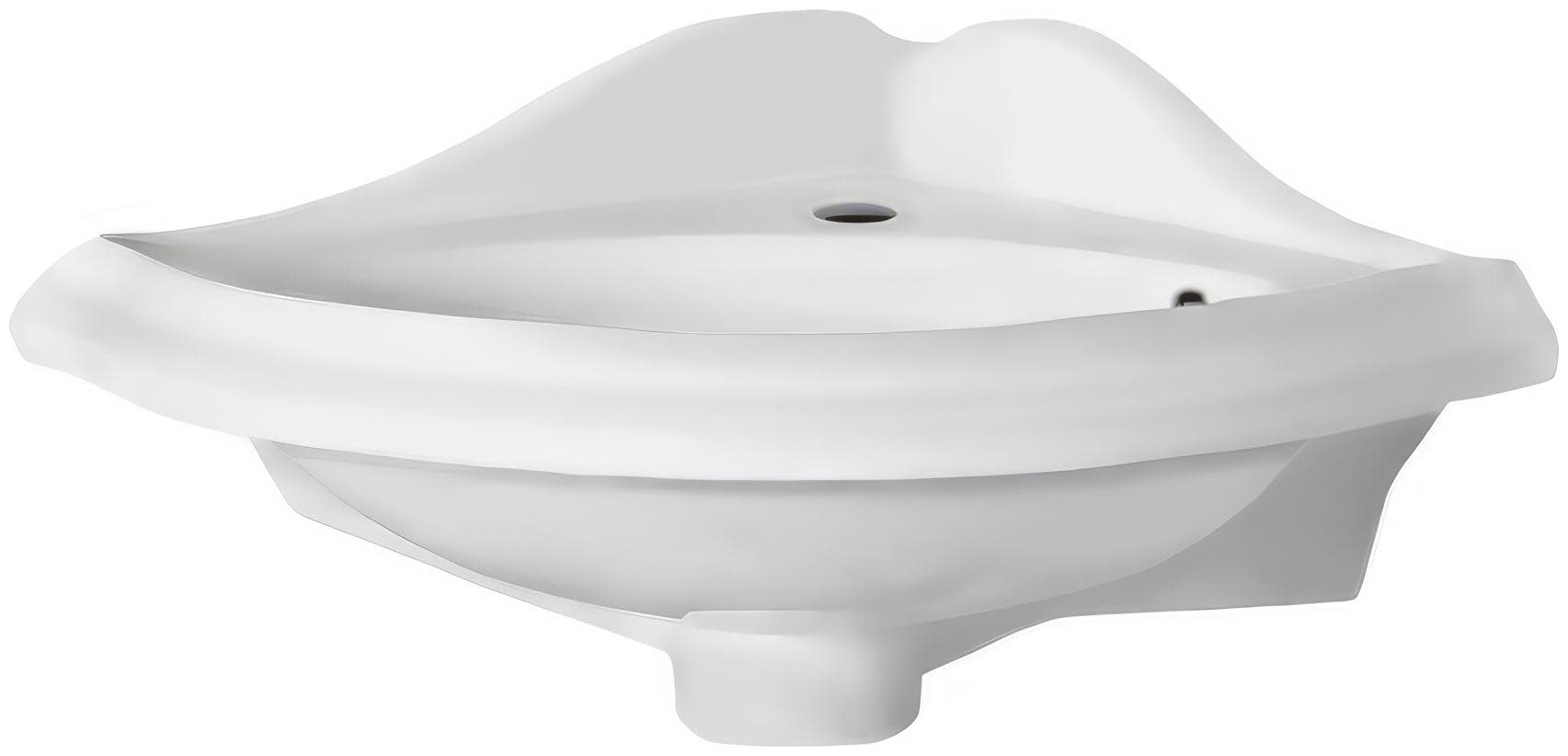 Photos - Bathroom Sink Whitehaus AR036 China 17-1/4" Wall Mounted Corner with Single Faucet Hole White Sinks s Sinks Onl