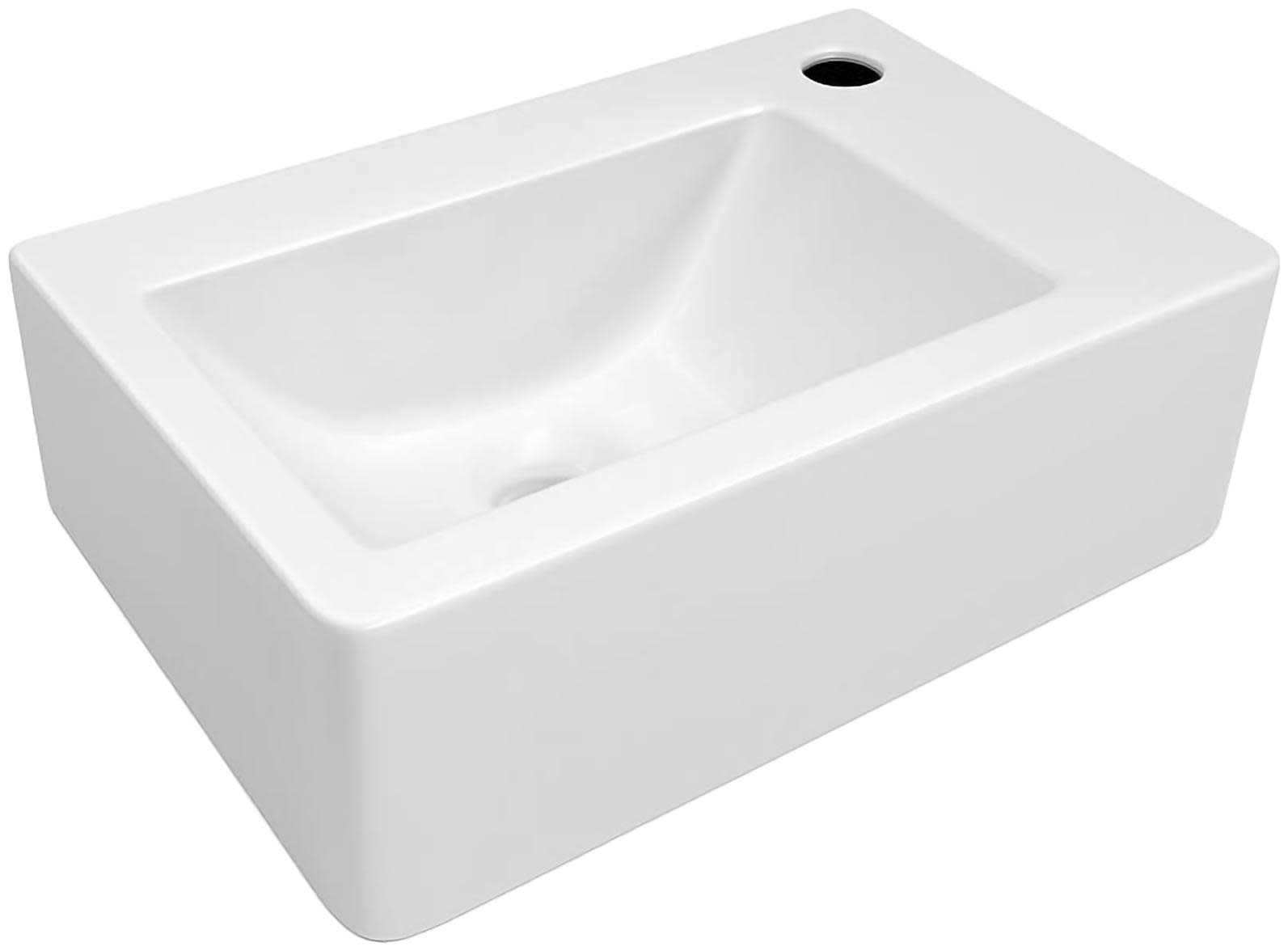 Photos - Bathroom Sink Isabella Whitehaus WH-1410 14-1/2" Clay Wall Mounted with Single Hole Drilled White Sinks s Sinks