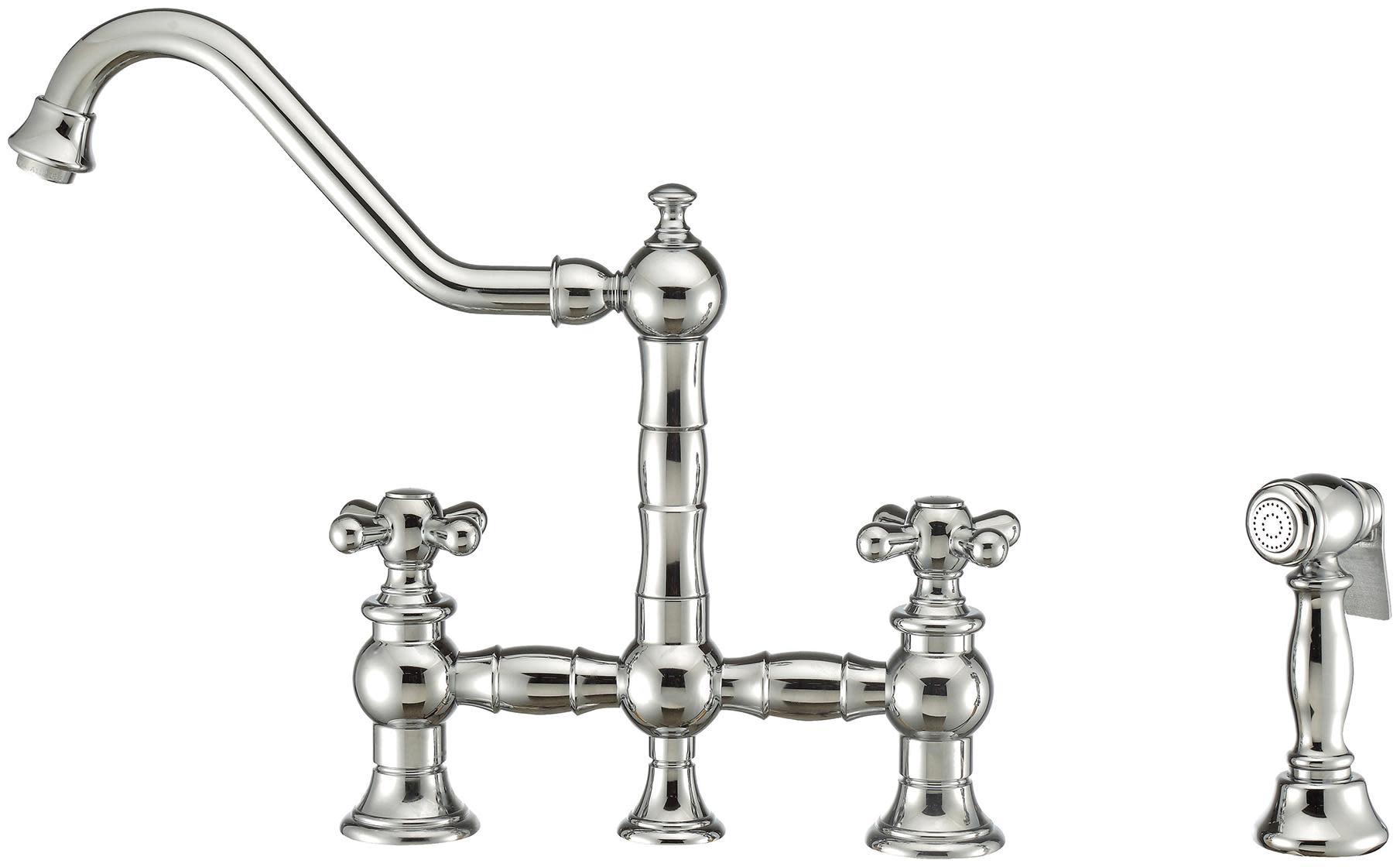 Photos - Tap Vintage Whitehaus WHKBTCR3-9201-NT  III Plus 1.5 GPM Widespread Kitchen Faucet Polished Chrome Faucet Kitchen Double Handle W 