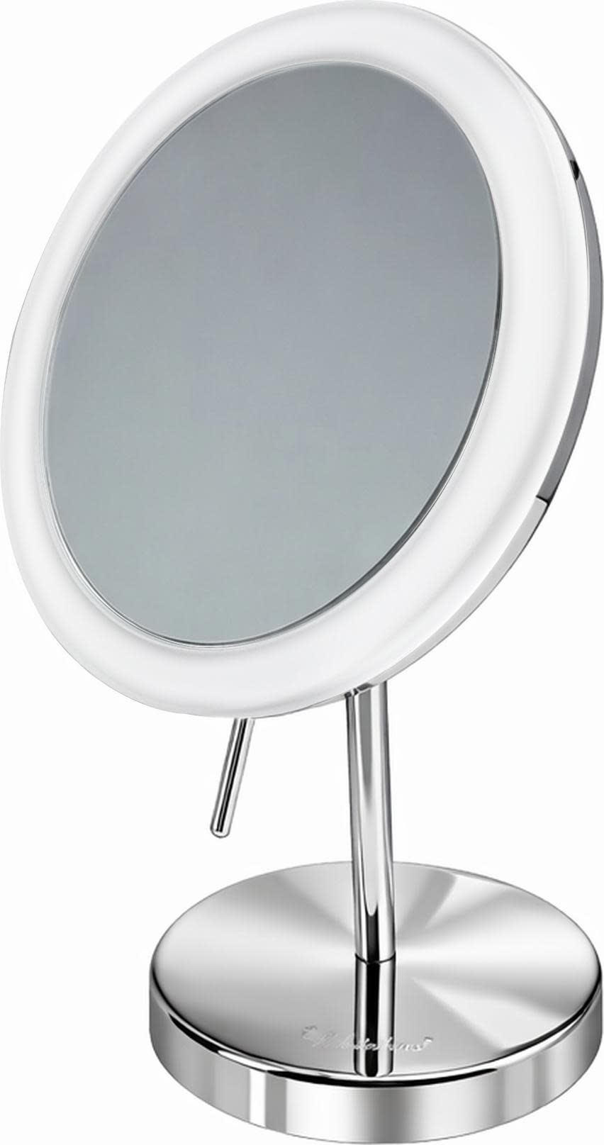 Photos - Mirror Round Whitehaus WHMR106 Accessories 8" W x 12-1/4" H Circular Framed Makeup  with Light Polished Chrome Home Decor s M 