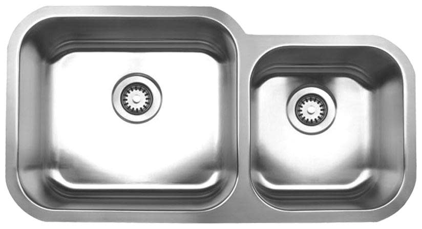 Photos - Kitchen Sink Whitehaus WHNDBU3318 Fixture  Stainless Steel from the Noah series Brushed Stainless Steel Sinks s S