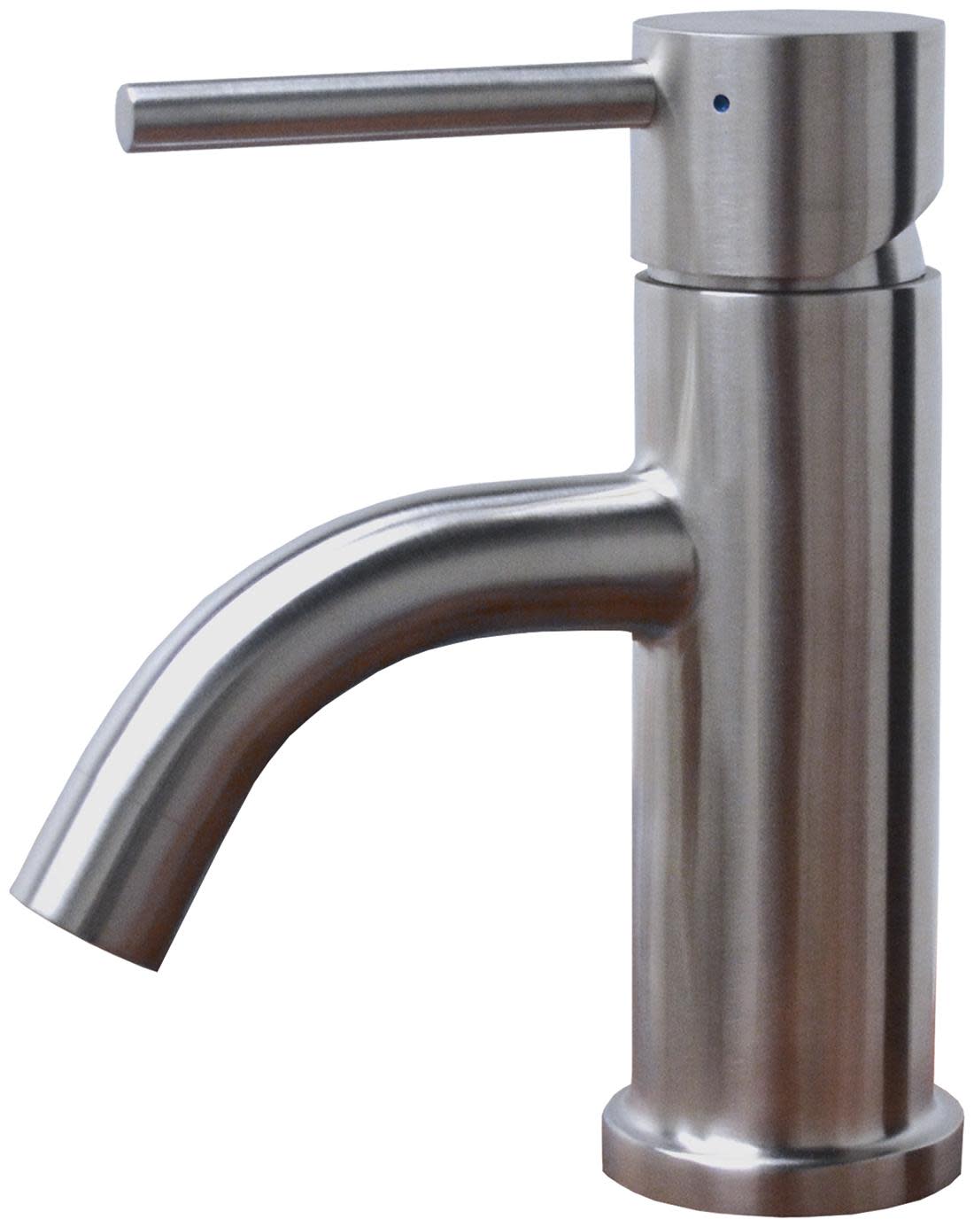Photos - Tap Steel Whitehaus WHS0111-SB Waterhaus Single Hole Bathroom Faucet - Less Drain Assembly Brushed Stainless Faucet Bathroom Sin