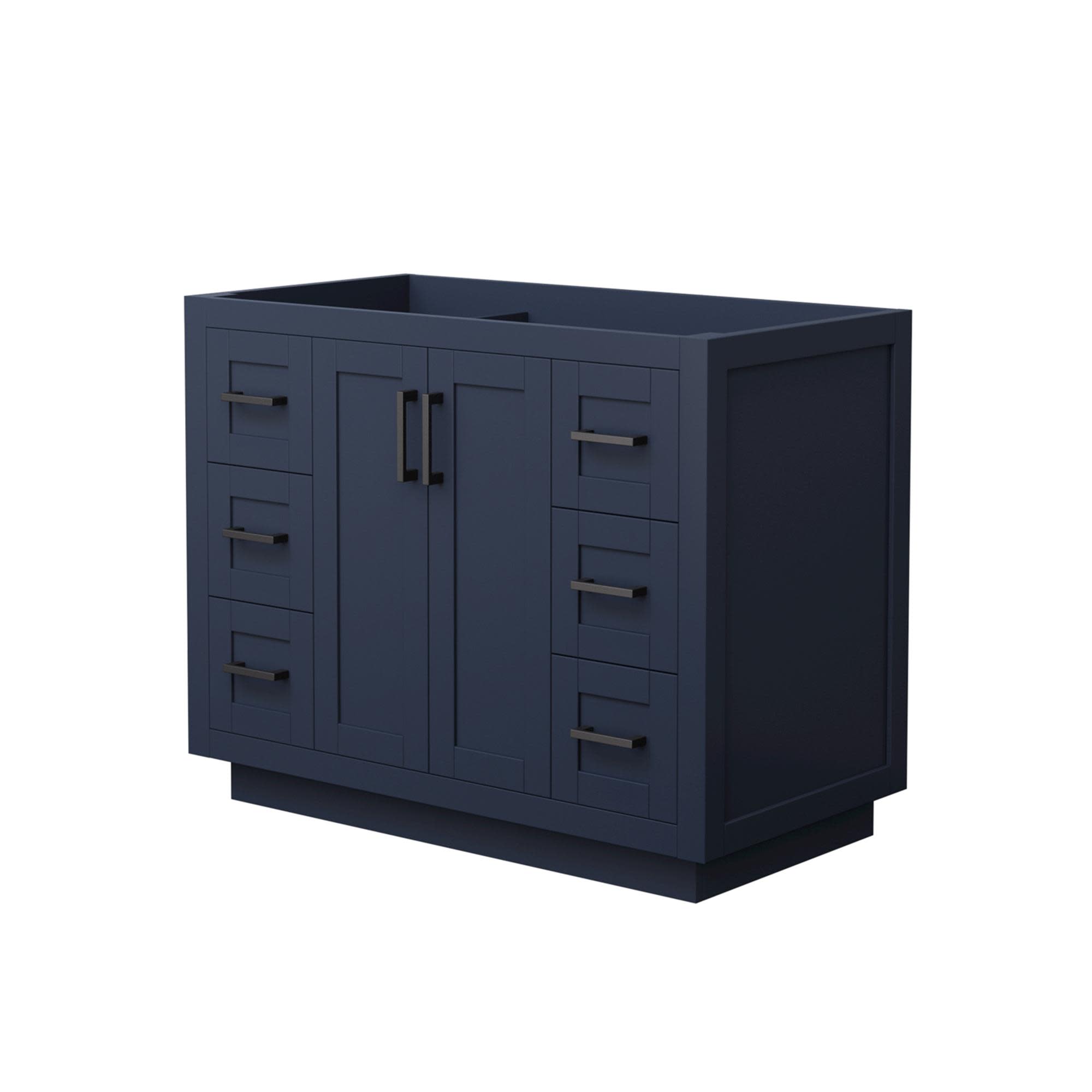 Photos - Washbasin cabinet Wyndham Collection WCF2929-42S-CX-MXX Miranda 42" Single Free Standing Vanity Cabinet Only - Less Vanity Top Dark Blue / Mat 