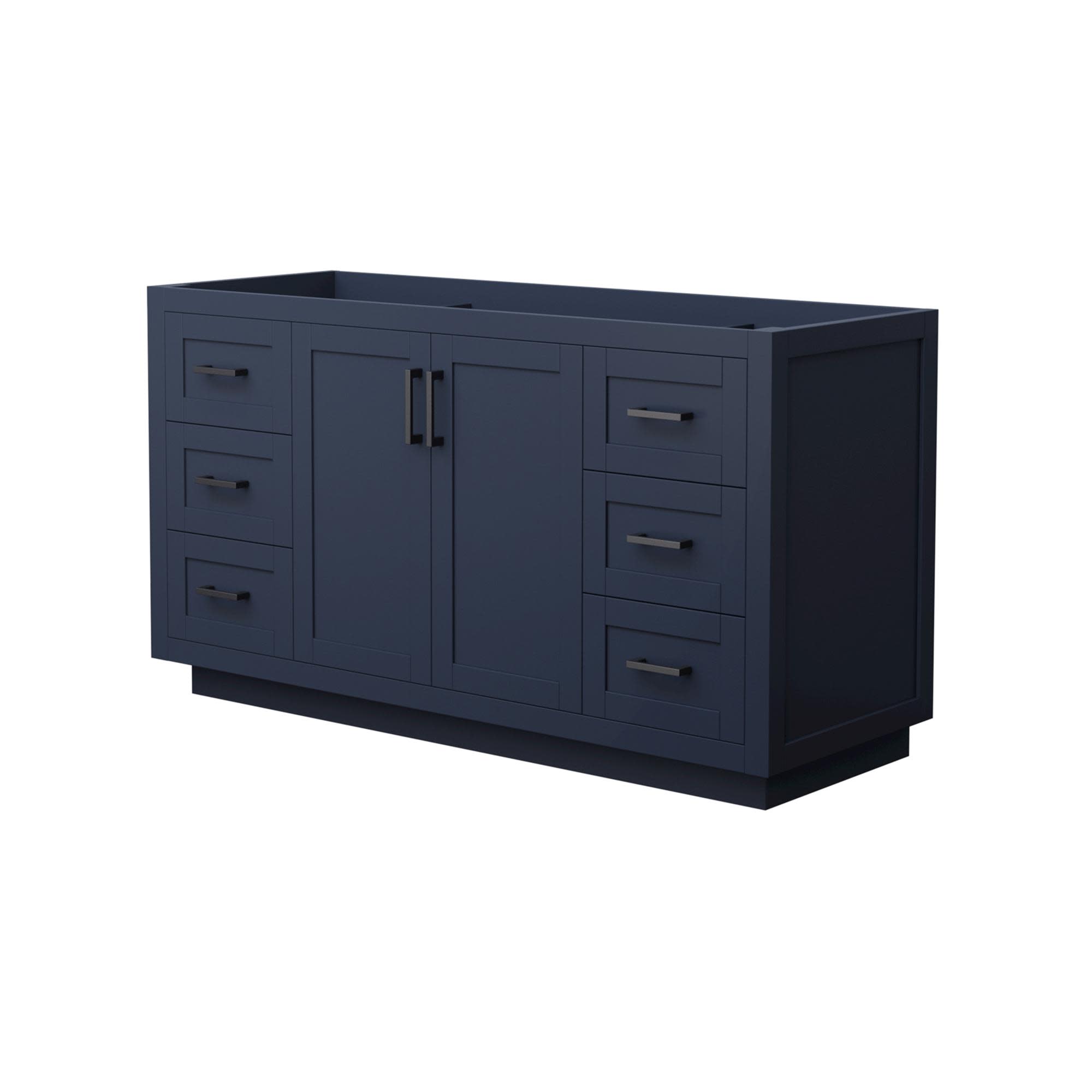 Photos - Washbasin cabinet Wyndham Collection WCF2929-60S-CX-MXX Miranda 60" Single Free Standing Vanity Cabinet Only - Less Vanity Top Dark Blue / Mat 
