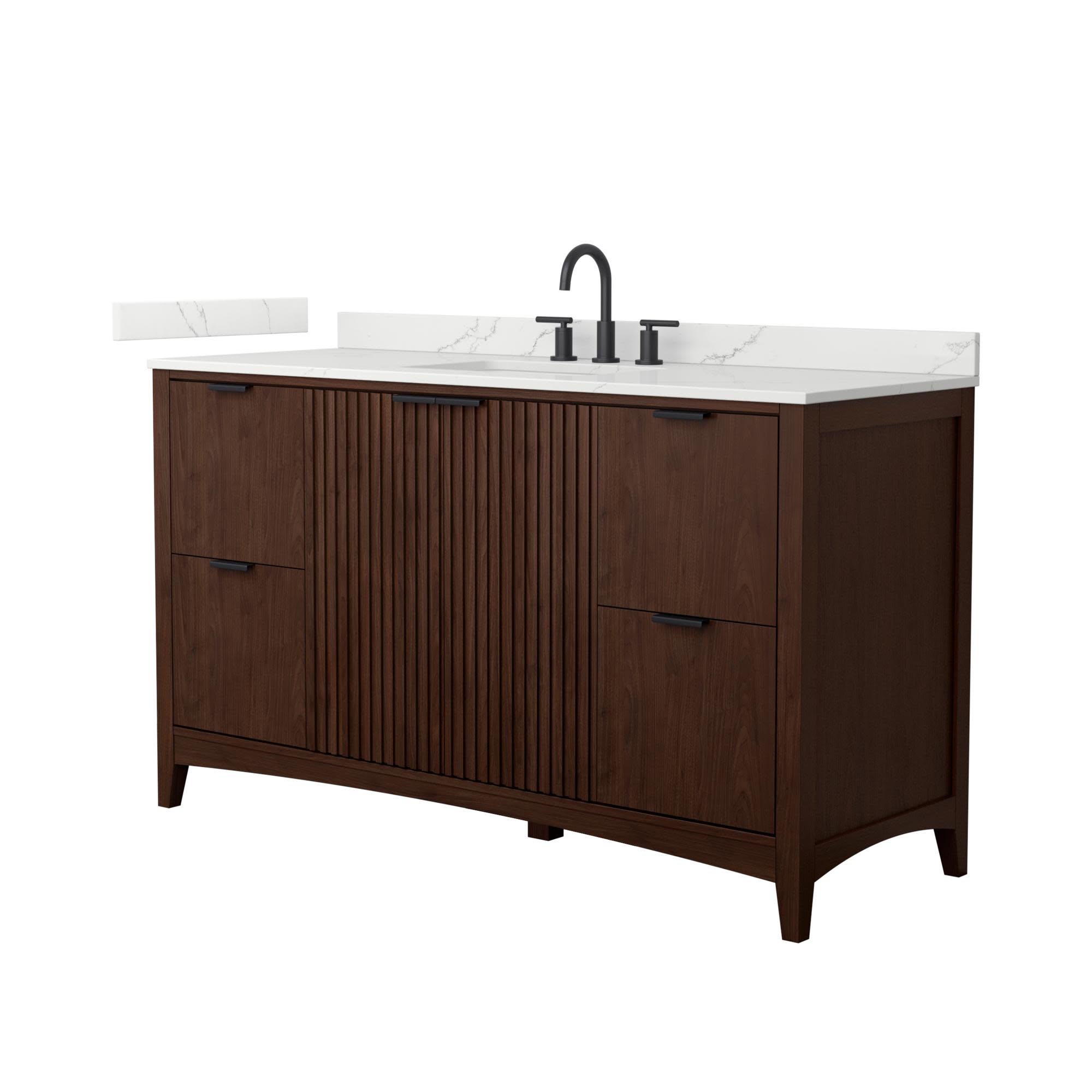 Photos - Washbasin cabinet Wyndham Collection WCF9191-60S-QTZ-US3MXX Palmilla 60" Free Standing Single Basin Vanity Set with Cabinet and Quartz Vanity 