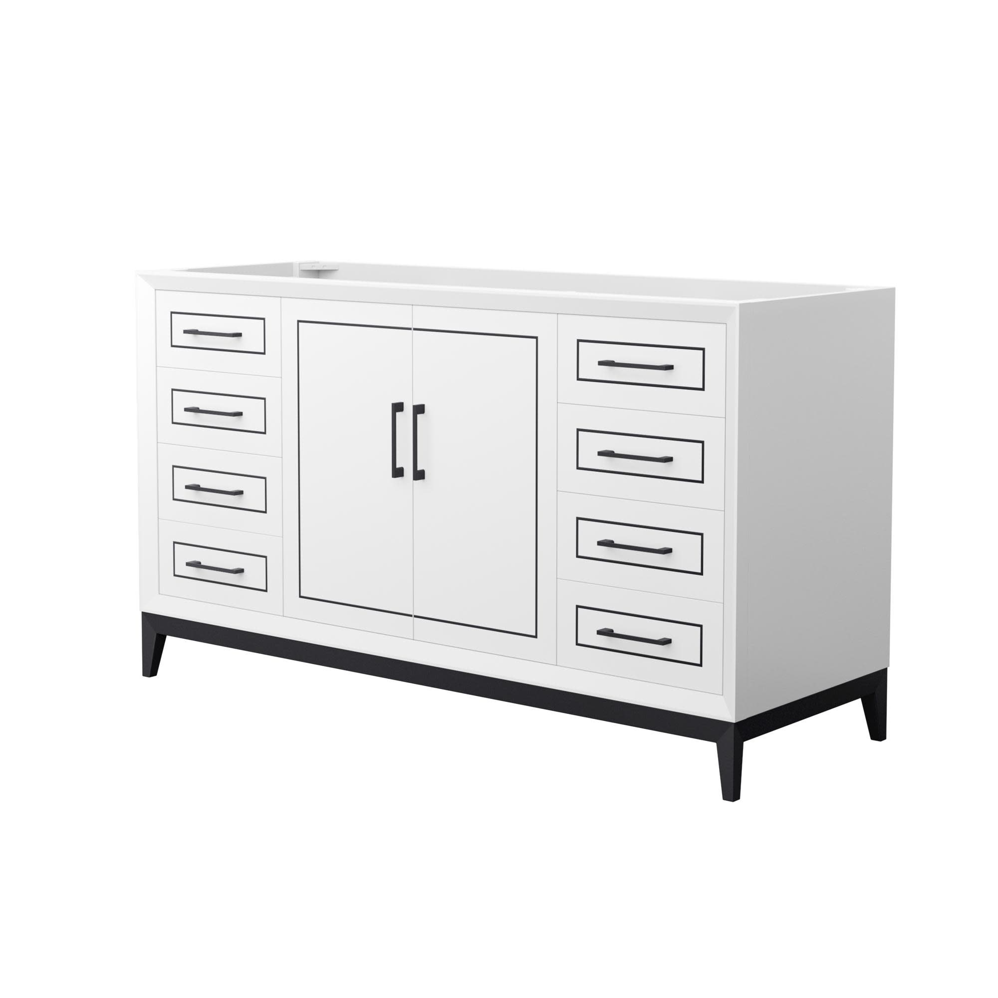 Photos - Washbasin cabinet Wyndham Collection WCH515160S-CXSXX-MXX Marlena 60" Single Free Standing Vanity Cabinet Only - Less Vanity Top White / Matte