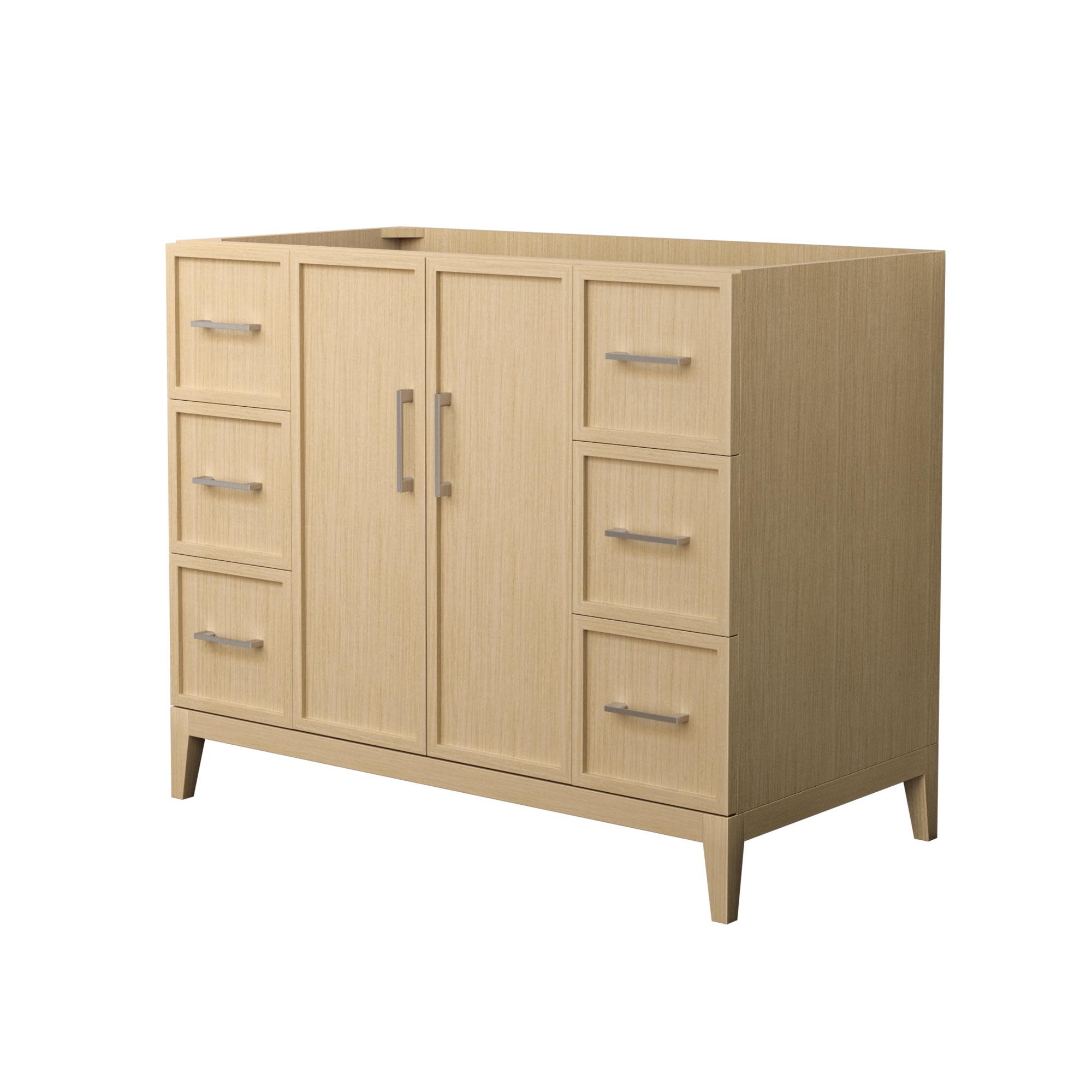 Photos - Washbasin cabinet Wyndham Collection WCH717142S-CX-MXX Elan 42" Single Free Standing Vanity Cabinet Only - Less Vanity Top White Oak / Brushed 