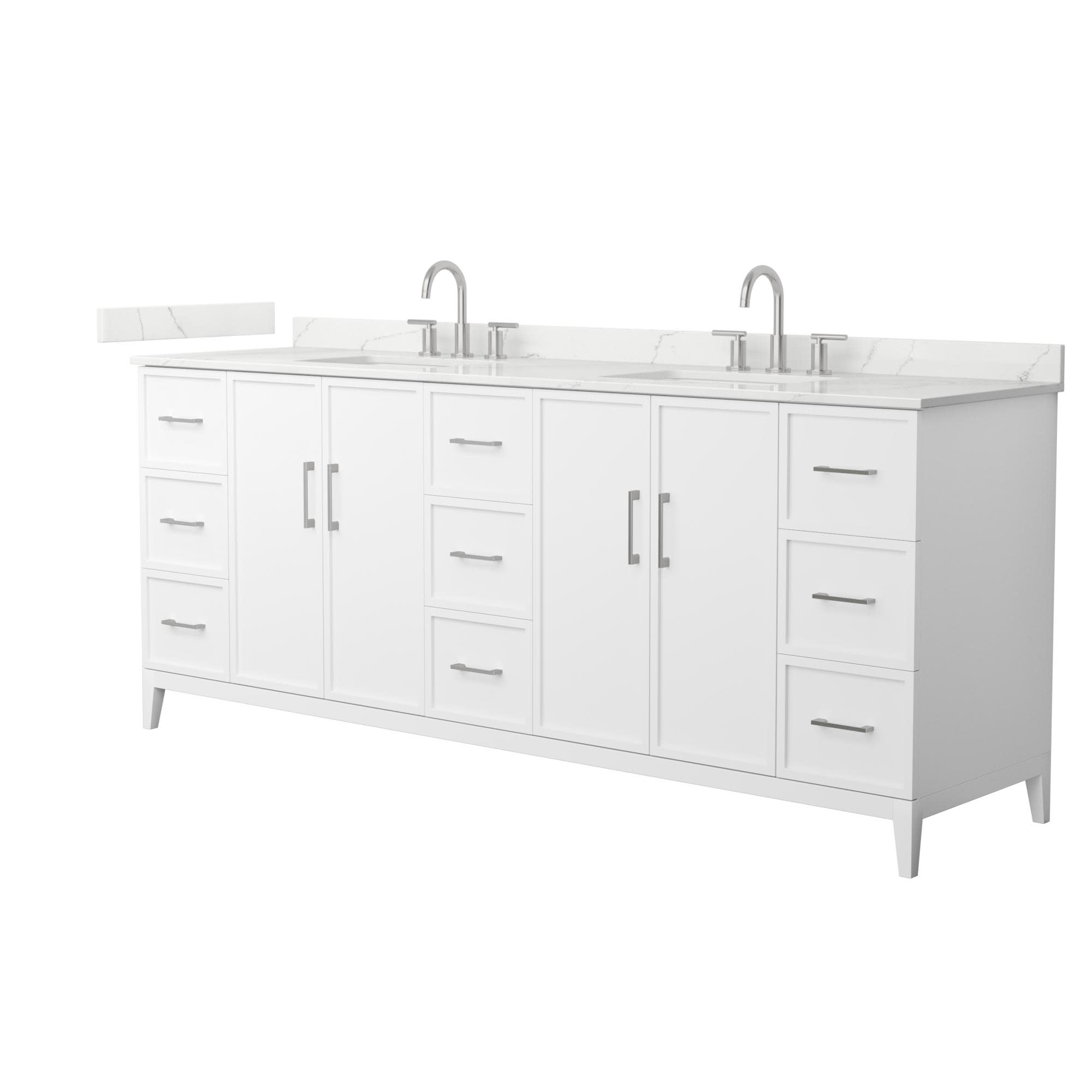 Photos - Washbasin cabinet Wyndham Collection WCH717184D-QTZ-US3MXX Elan 84" Free Standing Double Basin Vanity Set with Cabinet and Quartz Vanity Top W 