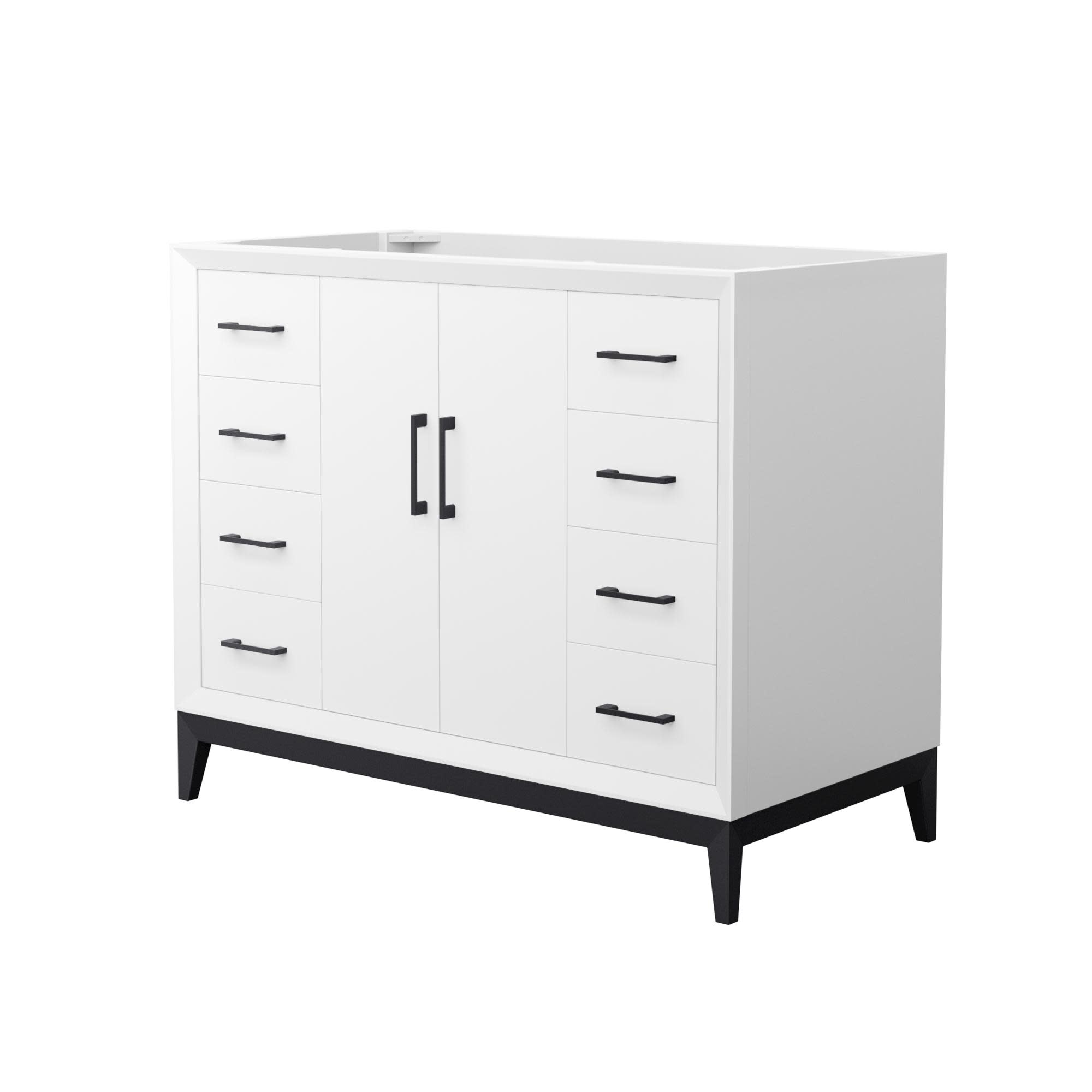 Photos - Washbasin cabinet Wyndham Collection WCH818142S-CXSXX-MXX Amici 42" Single Free Standing Vanity Cabinet Only - Less Vanity Top White / Matte B