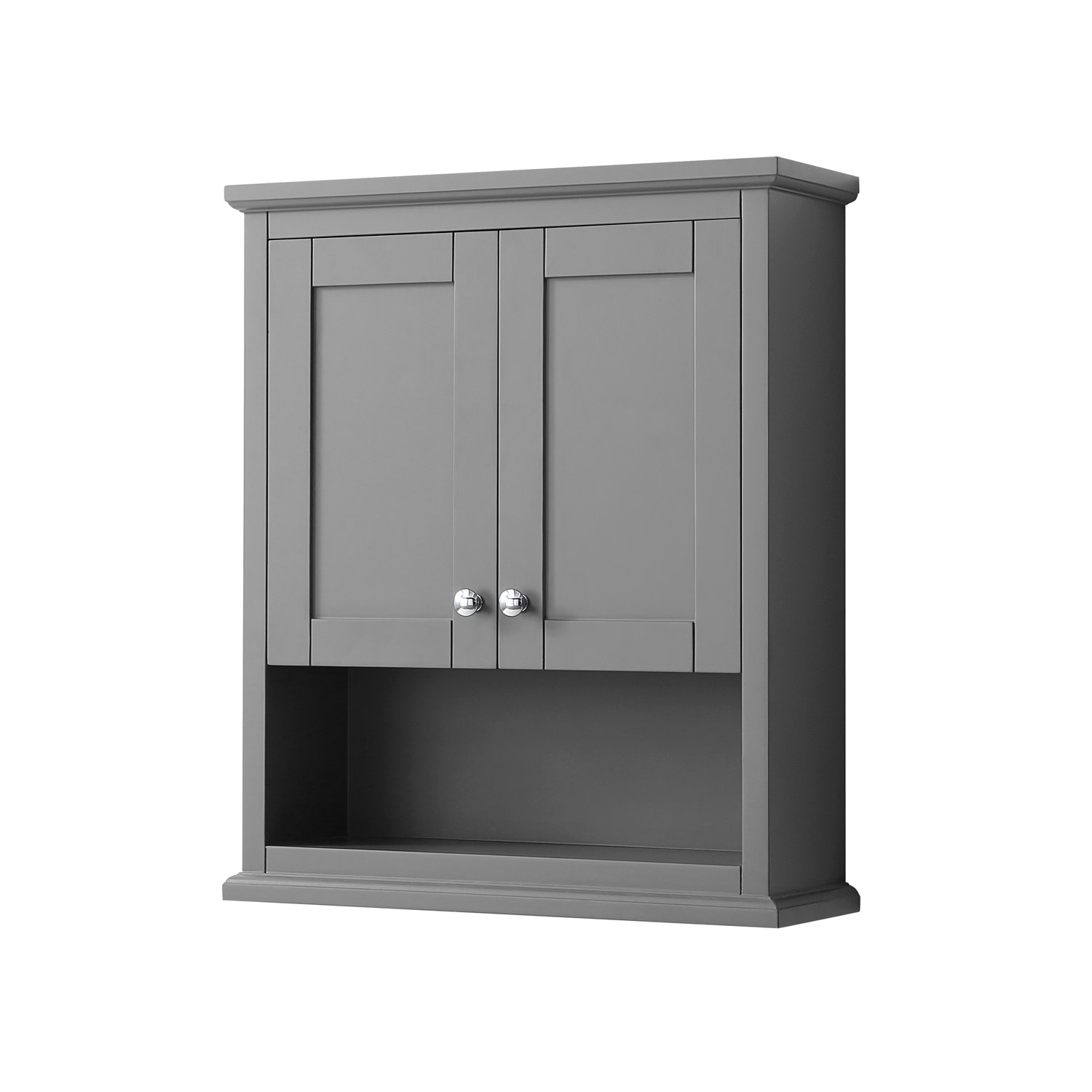 Photos - Wardrobe Wyndham Collection WCV2323WC Avery 30" Wood Wall Mounted Bathroom Cabinet Dark Gray / Polished Chrome Hardware Bathroom Cabi 