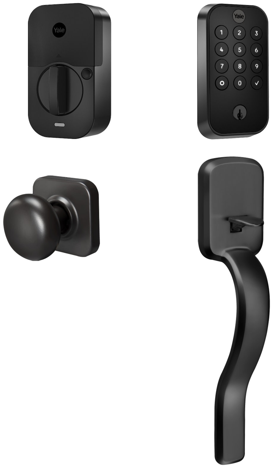 Photos - Door Handle Yale B-YRD410-BLE-RX Assure 2 Sectional Electronic Keyless Entry Ridgefield Handleset with Cambridge Interior Knob and Bluet 