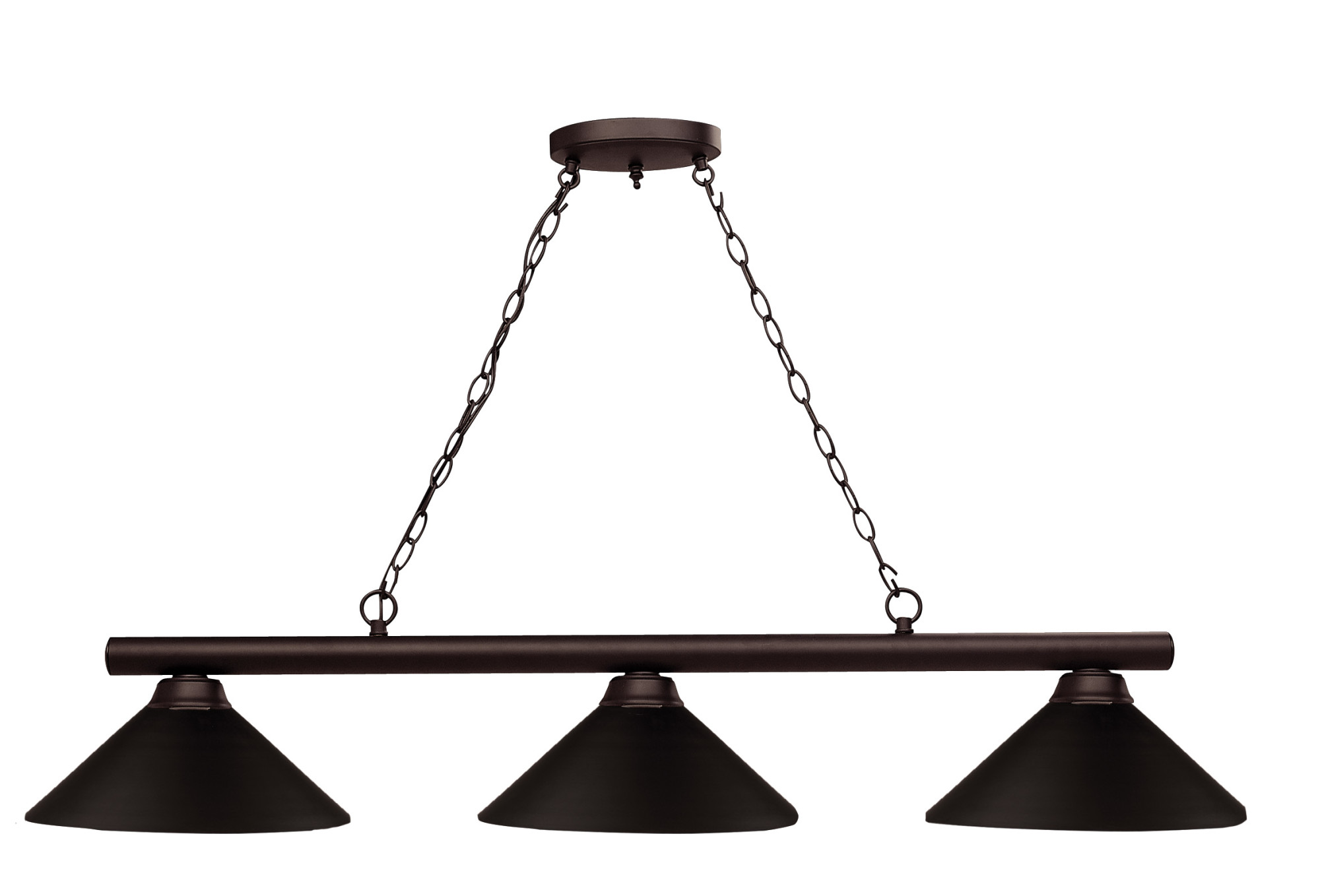 Photos - Chandelier / Lamp Sharp Z-Lite 155-3-MBRZ Shooter 3 Light Chandelier with Bronze Metal Shade Bronze Indoor Lighting Chandeliers 155-3BRZ-MBRZ