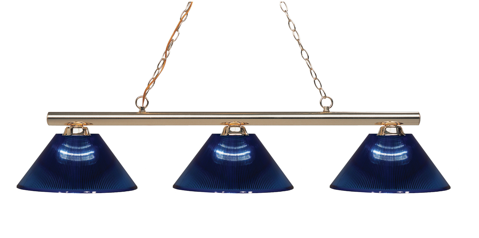 Photos - Chandelier / Lamp Sharp Z-Lite 155-3-ARDB Shooter 3 Light Chandelier with Dark Blue Shade Polished Brass Indoor Lighting Chandeliers 155-3PB-A