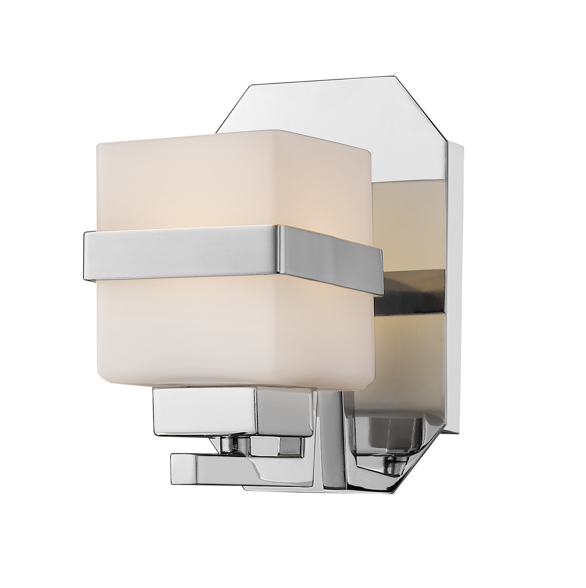Photos - Chandelier / Lamp Wide Z-Lite 1915-1S-LED Ascend Single Light 5"  8 Watt LED Wall Sconce with Matte Opal Glass Shade Chrome Indoor Lighting Wal 