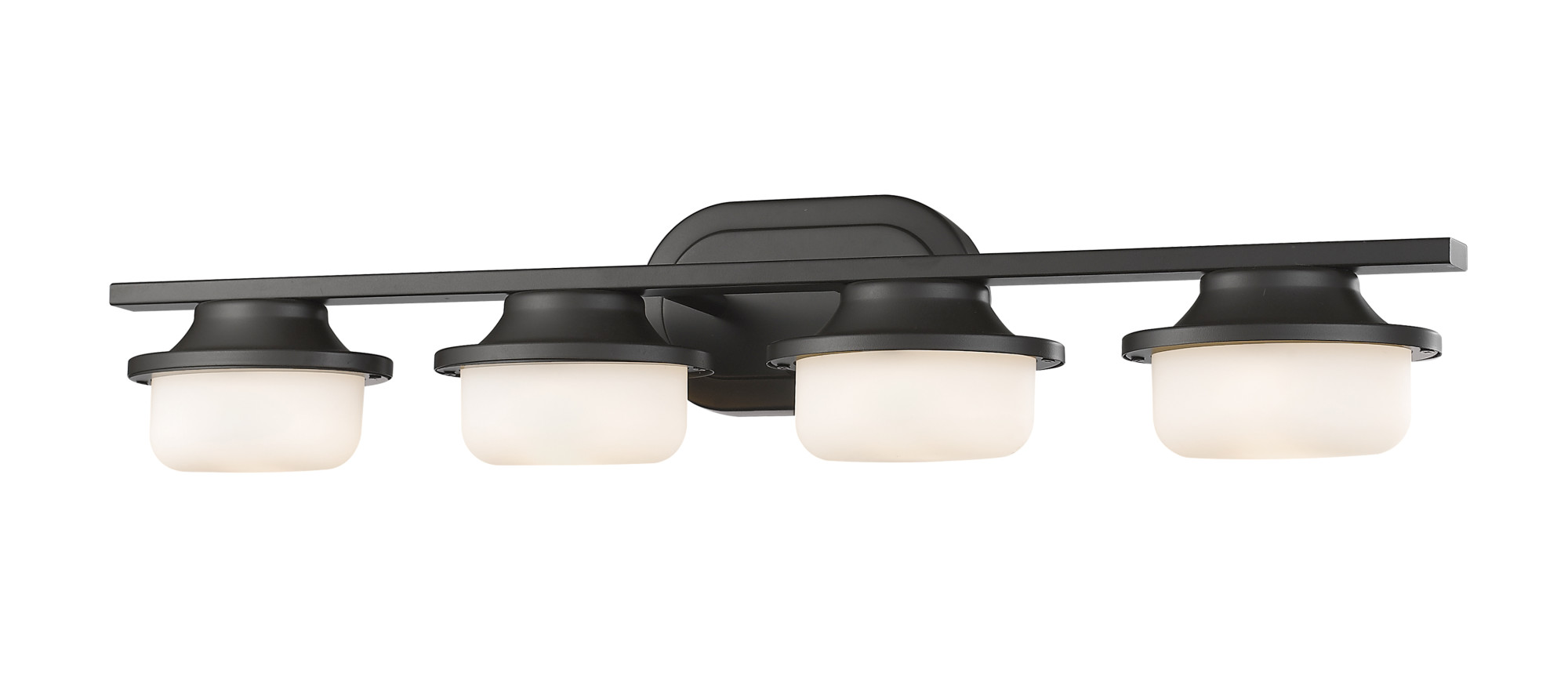 Photos - Chandelier / Lamp Wide Z-Lite 1917-4V-LED Optum 4 Light 30"  8 Watt LED Bathroom Vanity Light with Matte Opal Glass Shade Bronze Indoor Lightin 