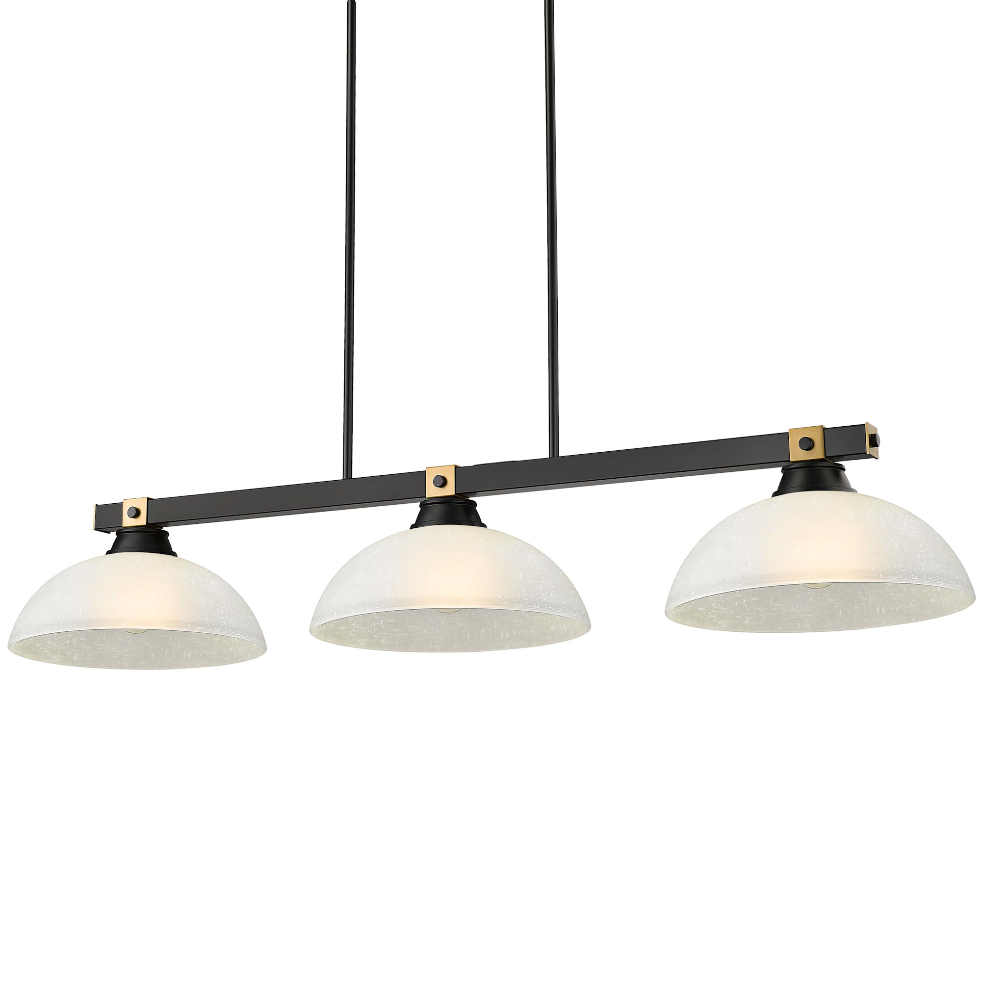 Photos - Chandelier / Lamp Wide Z-Lite 1955-3-DWL14 Bronte 3 Light 52"  Billiard Chandelier Matte Black / Rubbed Brass Indoor Lighting Chandeliers 1955 