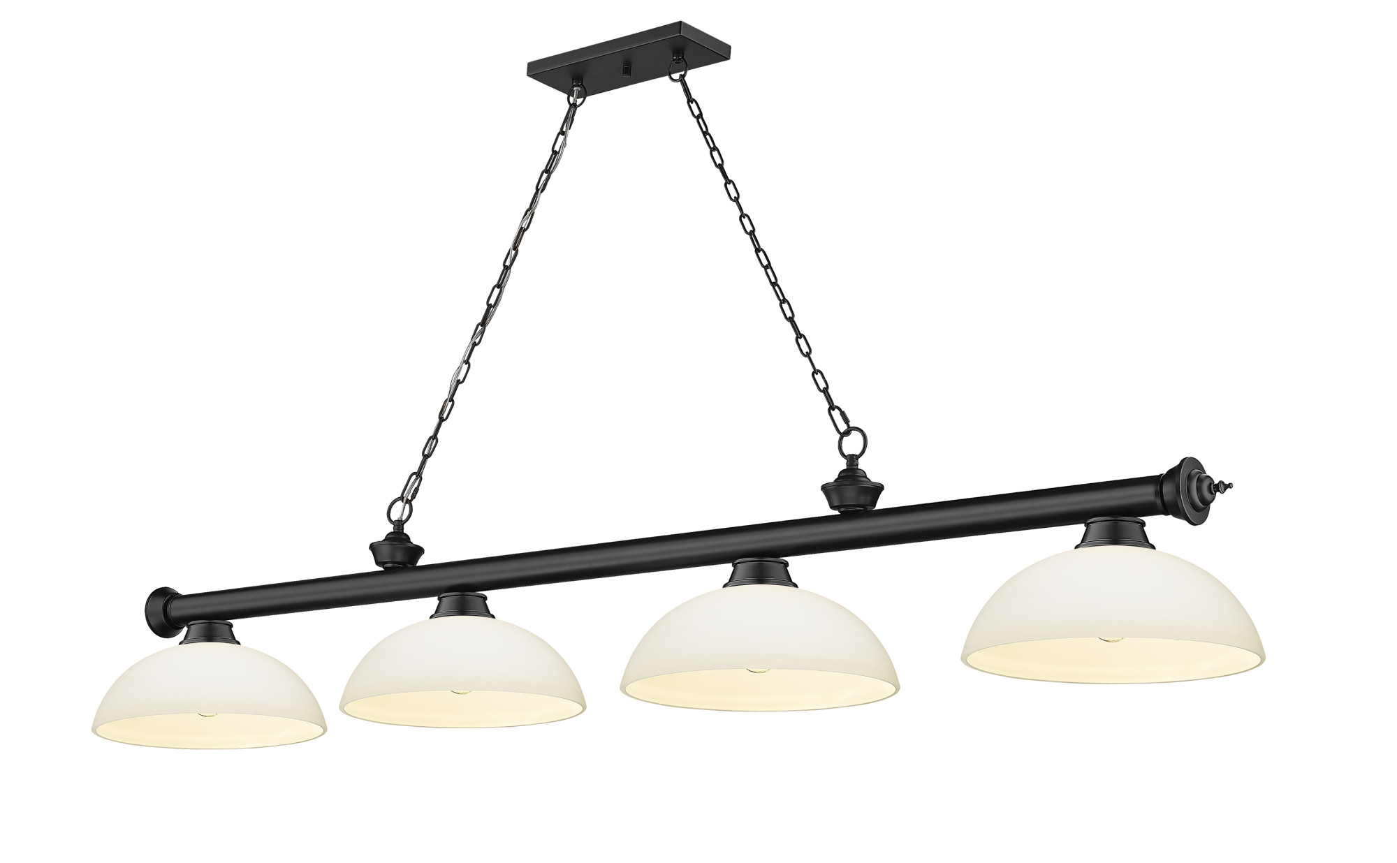 Photos - Chandelier / Lamp Wide Z-Lite 2306-4-DMO14 Cordon 4 Light 14"  Billiard Chandelier with Matte Opal Shades Matte Black / Matte Opal Indoor Light 