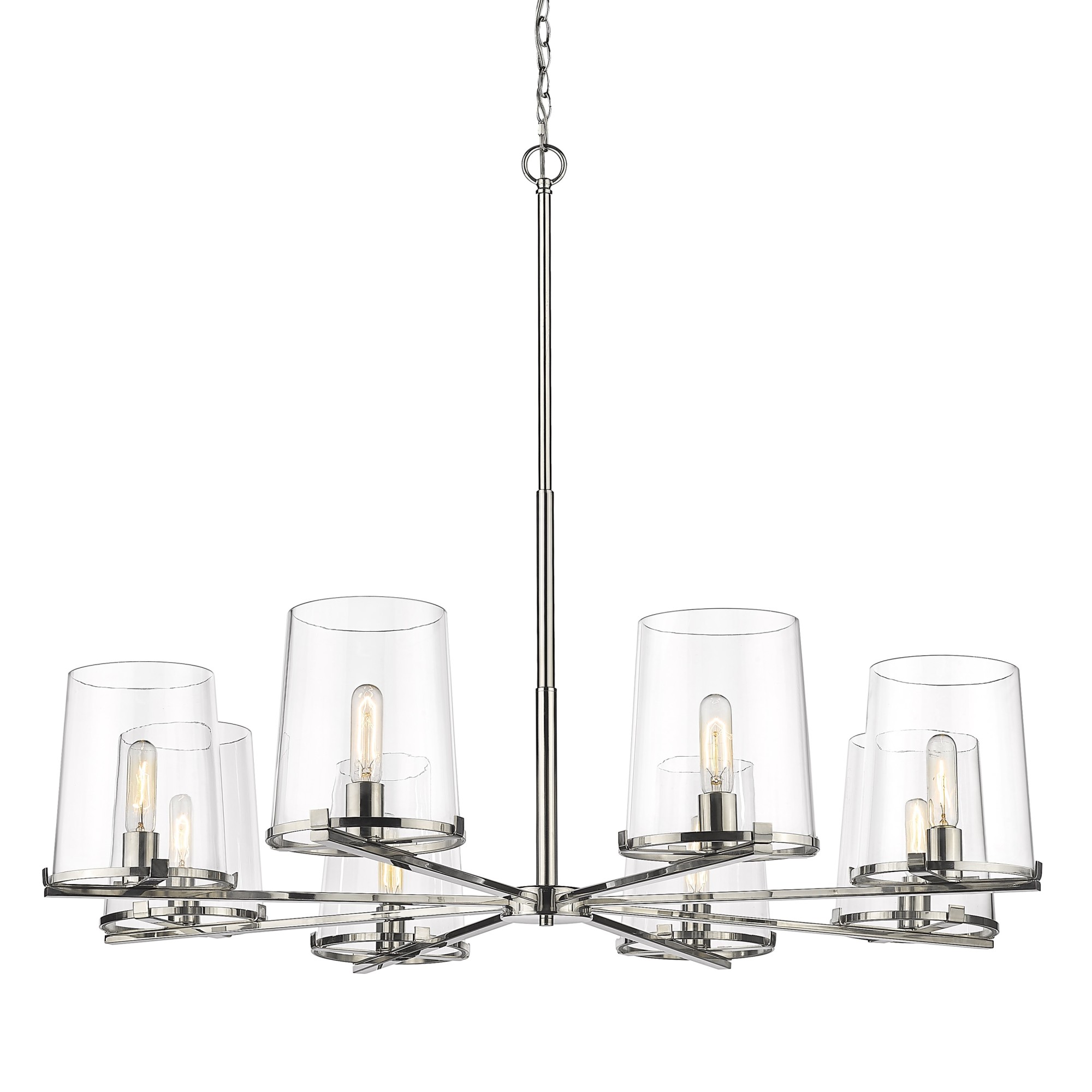 Photos - Chandelier / Lamp Callista Z-Lite 3032-8 8 Light 44" Wide Chandelier Polished Nickel Indoor Lighting Chandeliers 3032-8PN