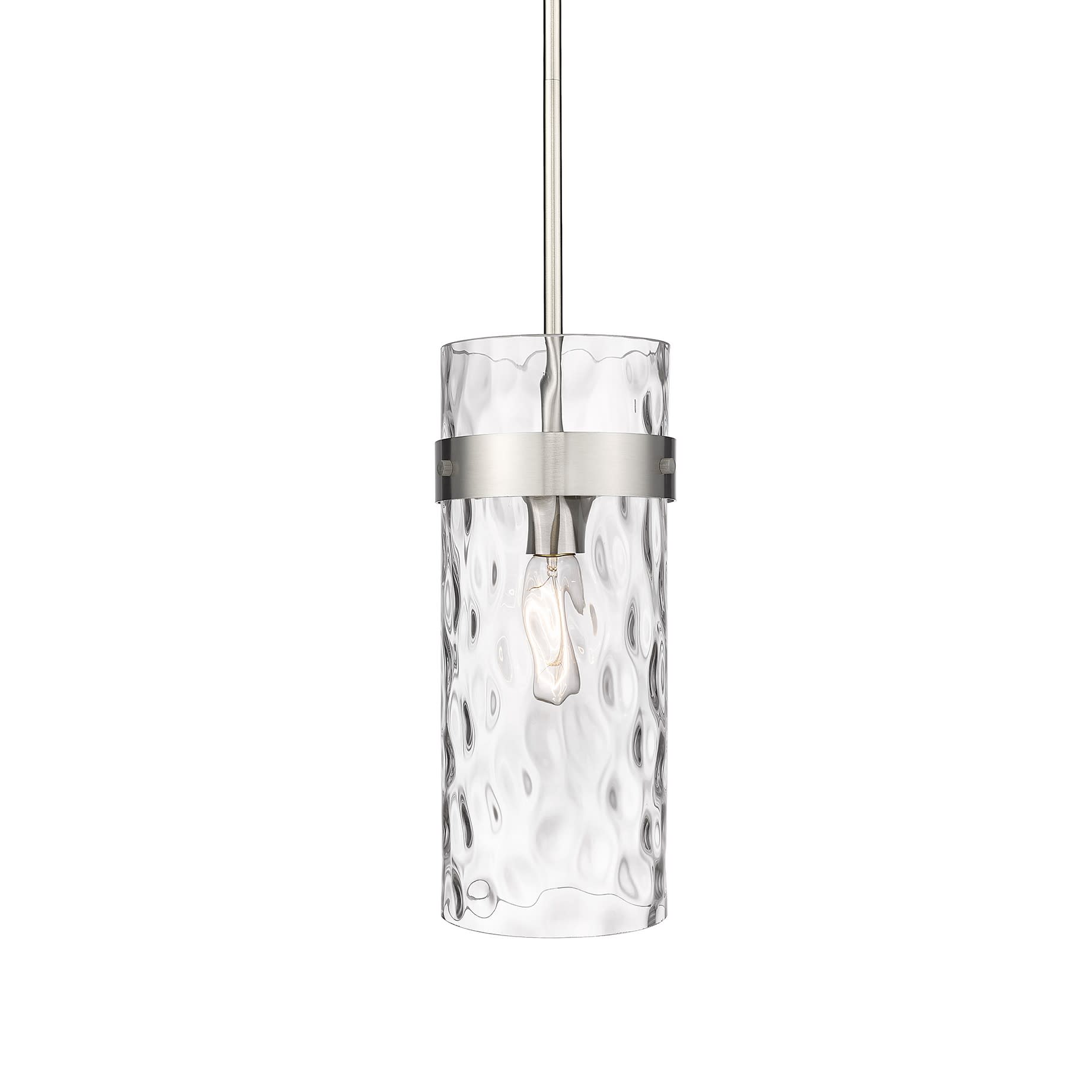 Photos - Chandelier / Lamp Wide Z-Lite 3035P6 Fontaine 7"  Mini Pendant Brushed Nickel Indoor Lighting Pendants 3035P6-BN 