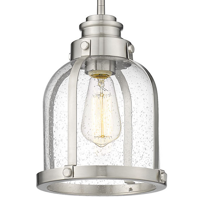 Photos - Chandelier / Lamp Wide Z-Lite 337MP Burren 9"  Mini Pendant Brushed Nickel Indoor Lighting Pendants 337MP-BN 