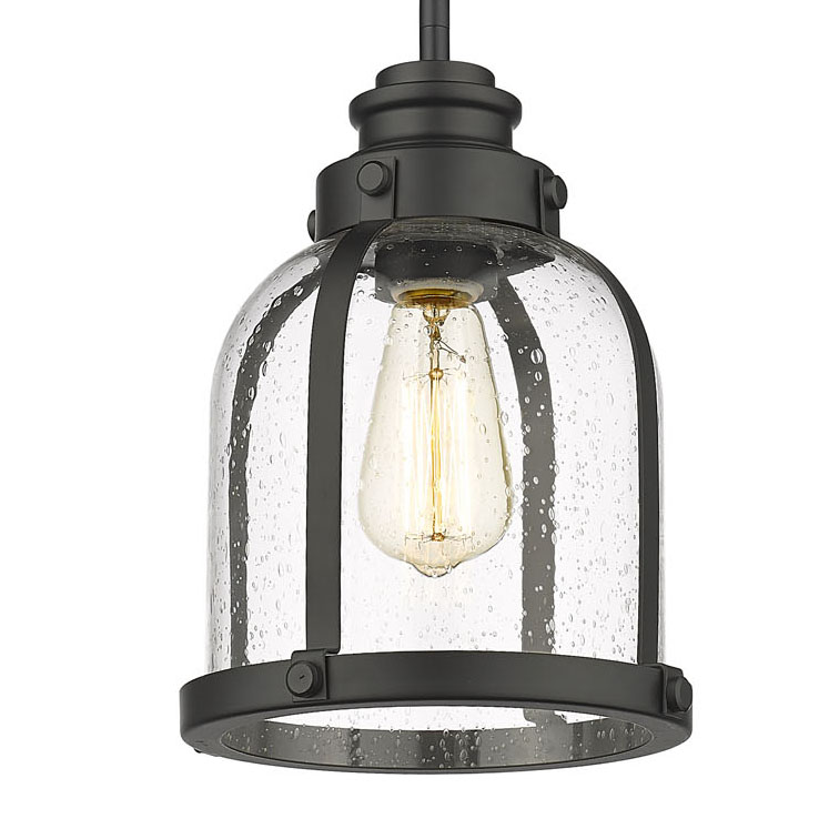 Photos - Chandelier / Lamp Wide Z-Lite 337MP Burren 9"  Mini Pendant Matte Black Indoor Lighting Pendants 337MP-MB 