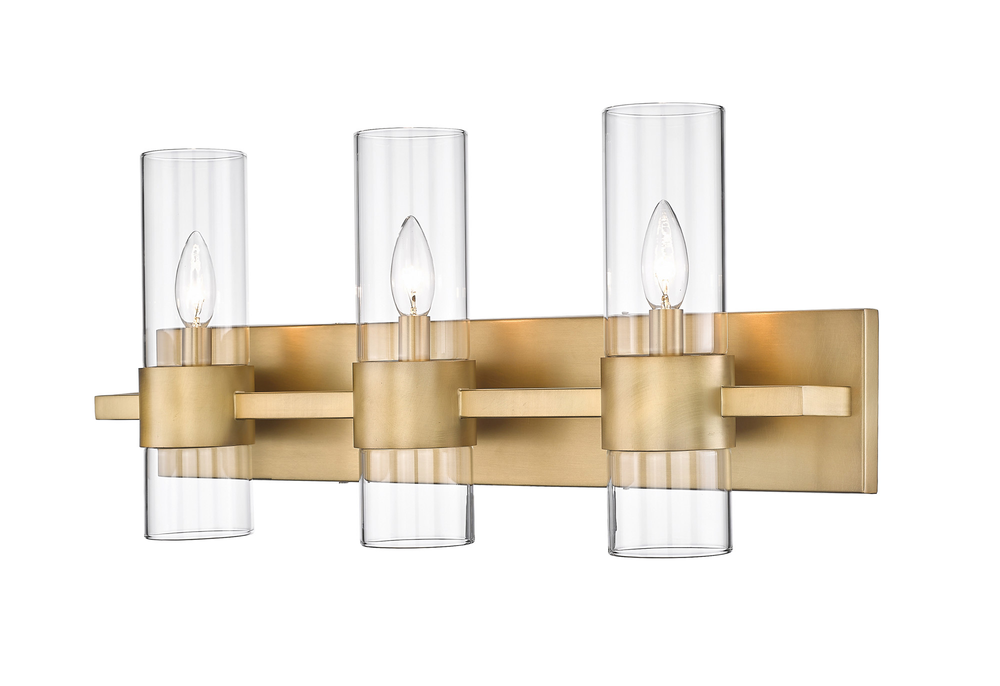 Photos - Chandelier / Lamp Wide Z-Lite 343-3V Lawson 3 Light 25"  Vanity Strip Rubbed Brass Indoor Lighting Bathroom Fixtures Vanity Strip 343-3V-RB 