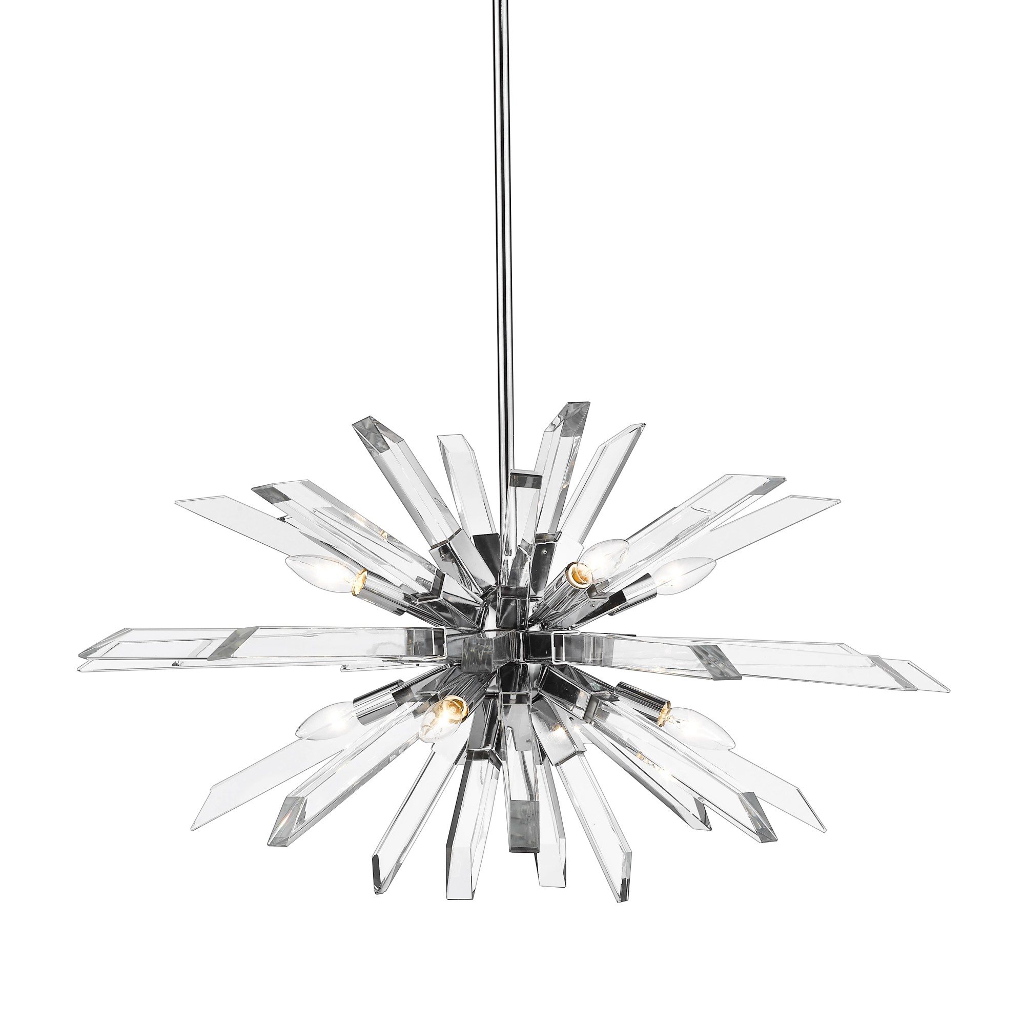 Photos - Chandelier / Lamp Wide Z-Lite 4003-8L Burst 8 Light 33"  Crystal Oval Sputnik Chandelier Chrome Indoor Lighting Chandeliers 4003-8L-CH 