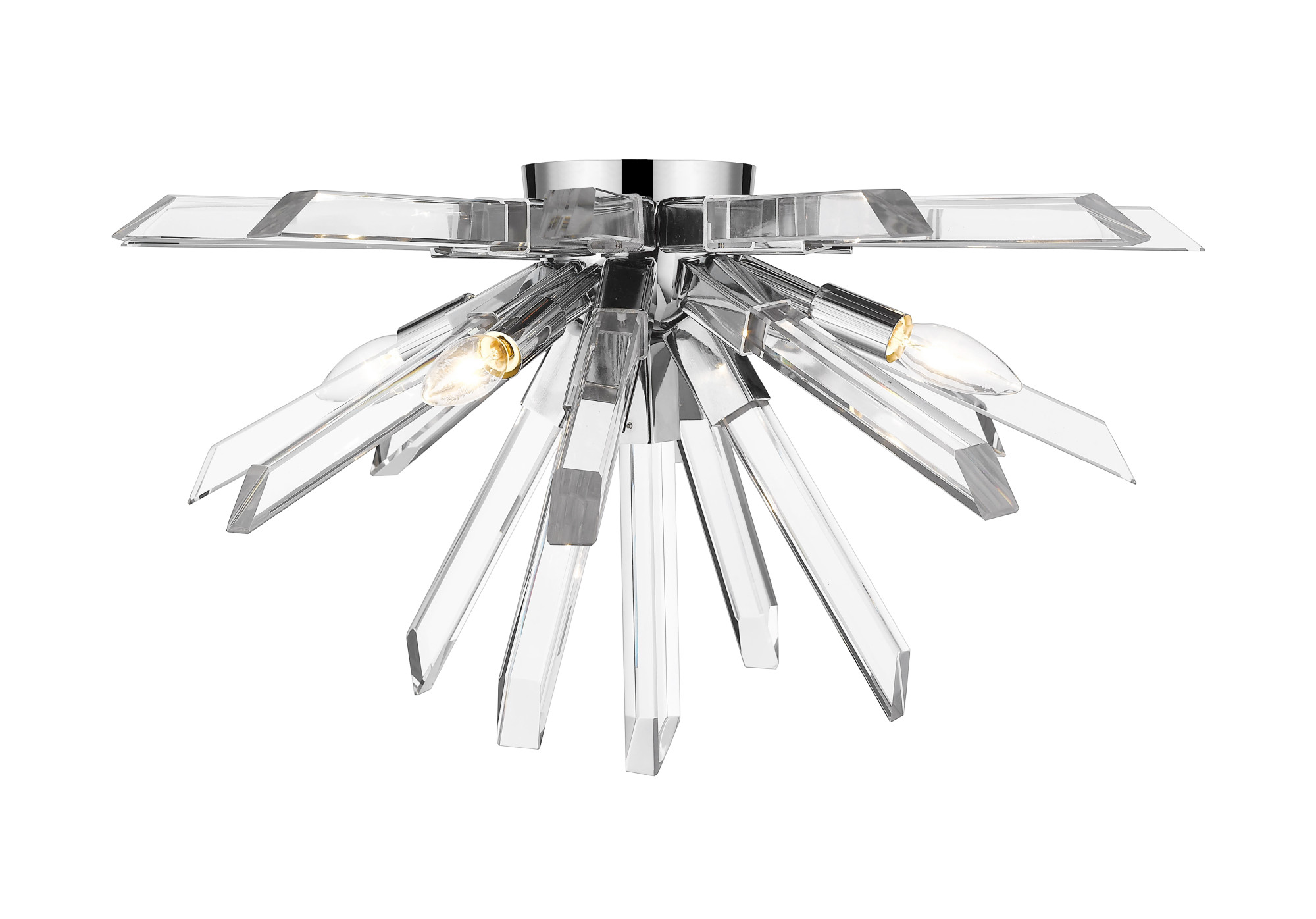 Photos - Chandelier / Lamp Wide Z-Lite 4003-F Burst 4 Light 25"  Flush Mount Crystal Ceiling Fixture Chrome Indoor Lighting Ceiling Fixtures Flush Mount 