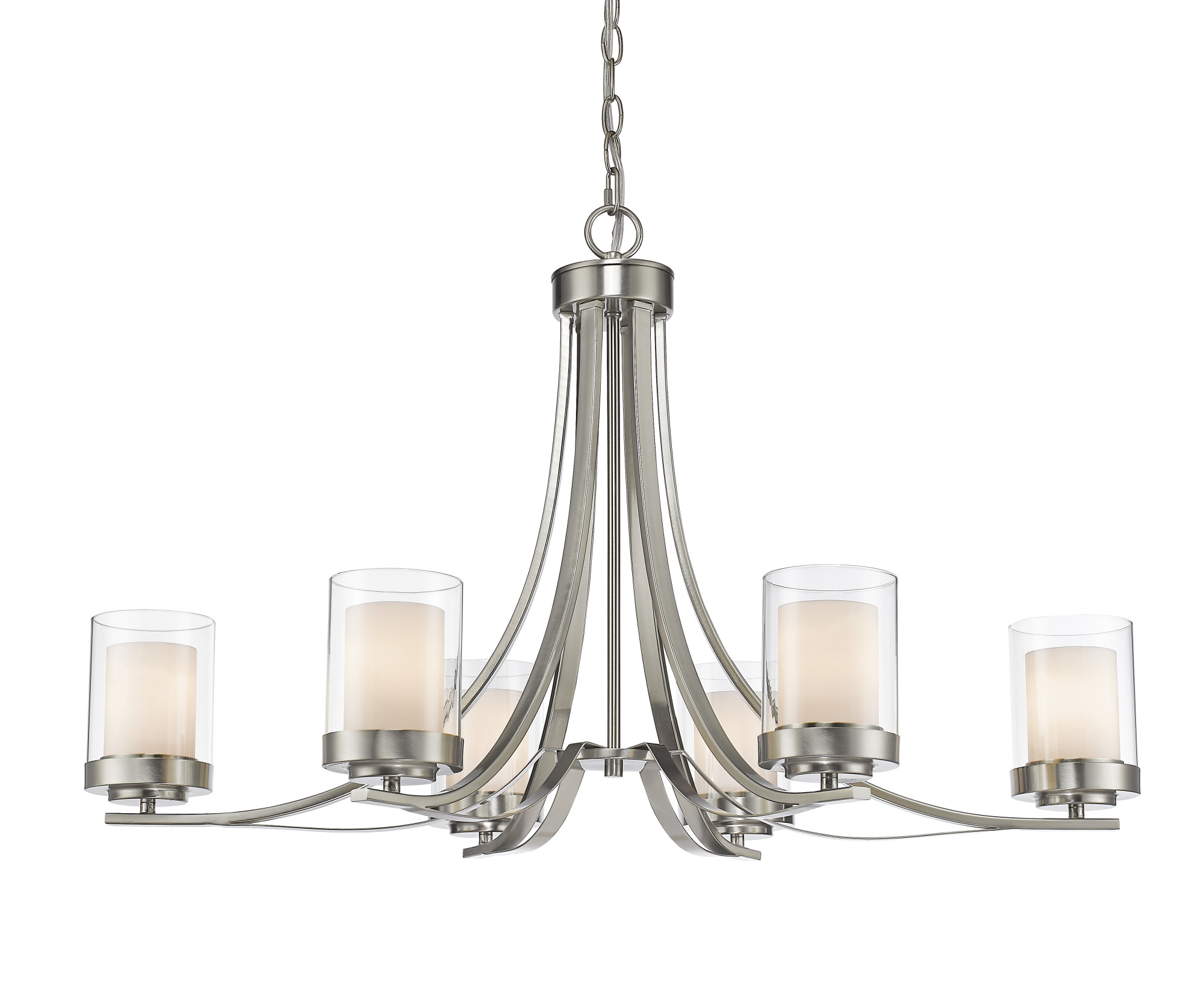 Photos - Chandelier / Lamp Wide Z-Lite 426-6 Willow 6 Light 35"  Pillar Candle Chandelier Brushed Nickel Indoor Lighting Chandeliers 426-6-BN 