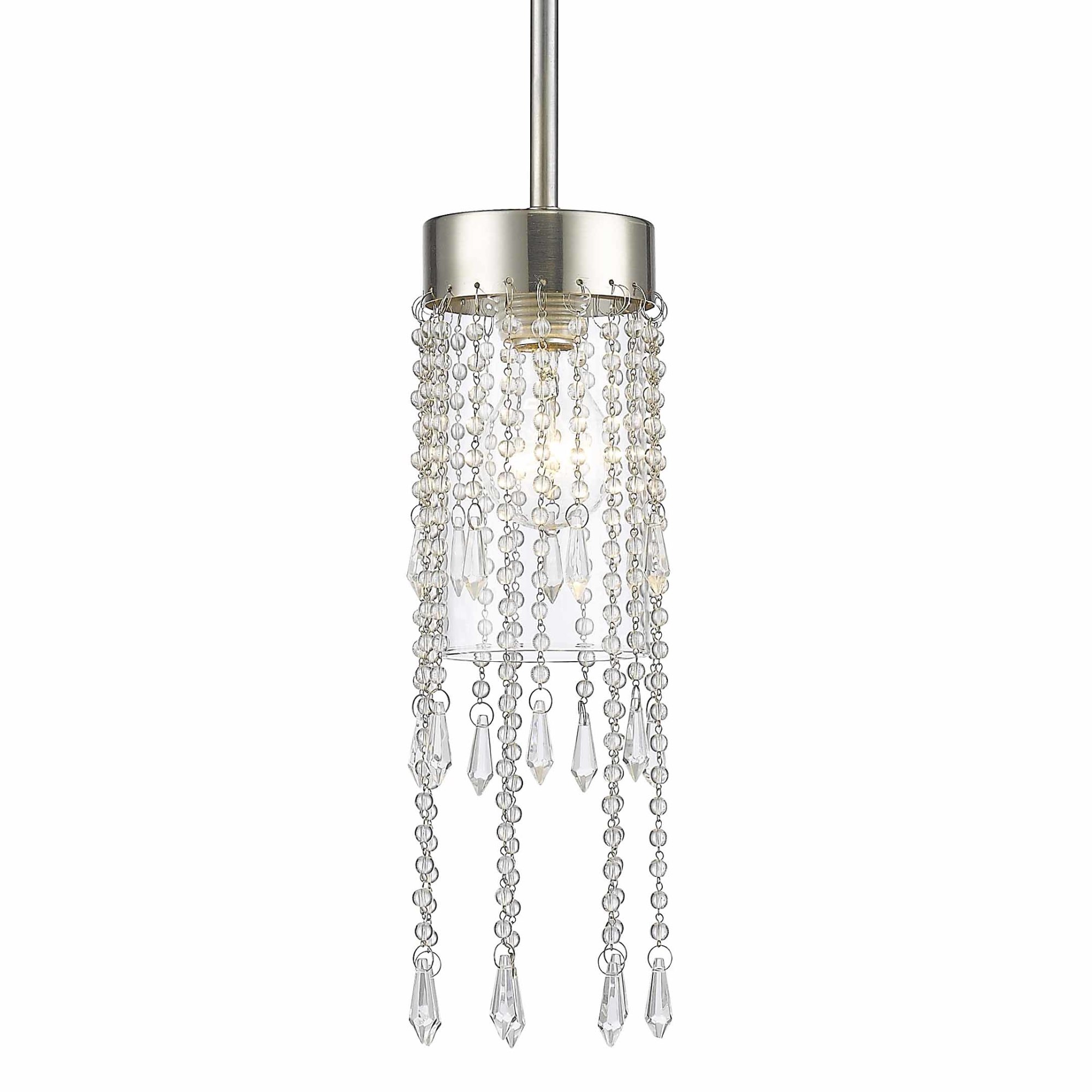 Photos - Chandelier / Lamp Clear Z-Lite 433MP Siena 1 Light Pendant or Semi-Flush Ceiling Fixture with  Glass Shade Brushed Nickel Indoor Lighting Penda 