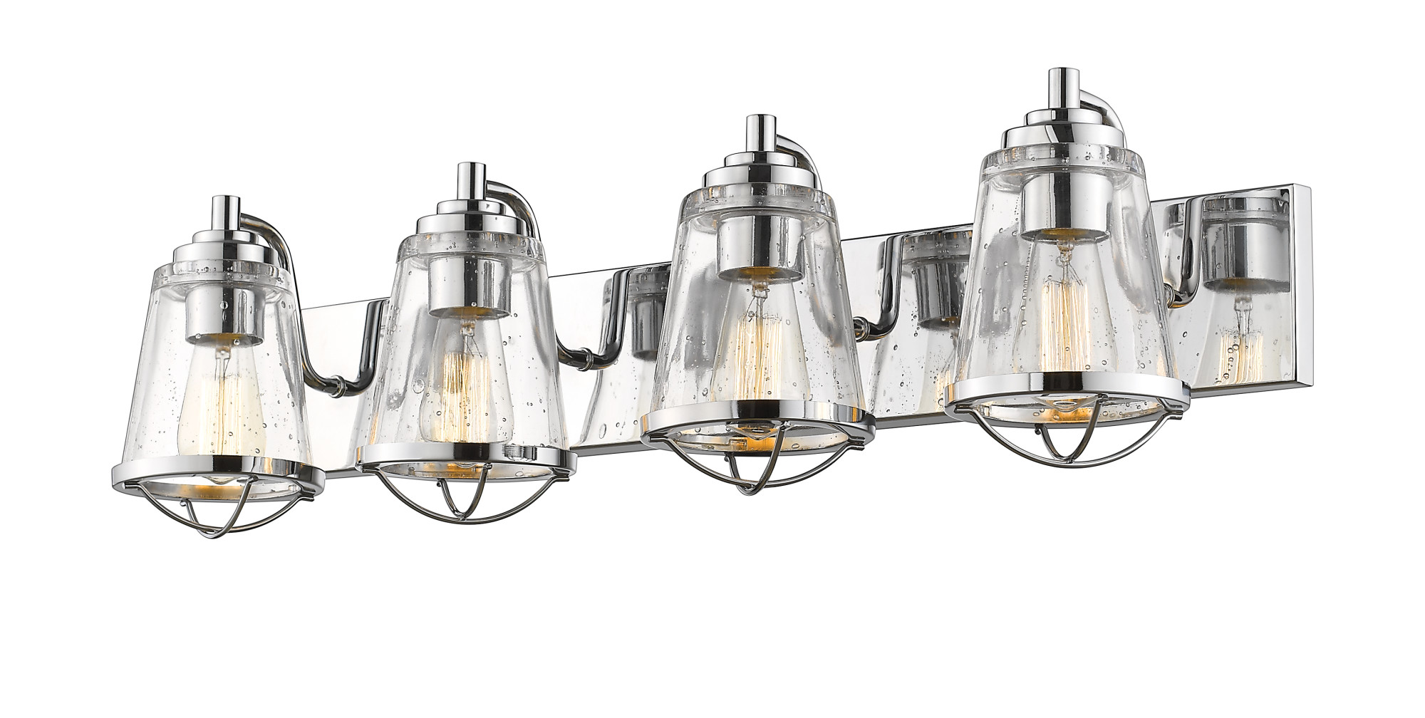 Photos - Chandelier / Lamp Mariner Z-Lite 444-4V  32" Wide Bathroom Light with Seedy Glass Chrome Indoor Lighting Bathroom Fixtures Vanity Light 444-4V 