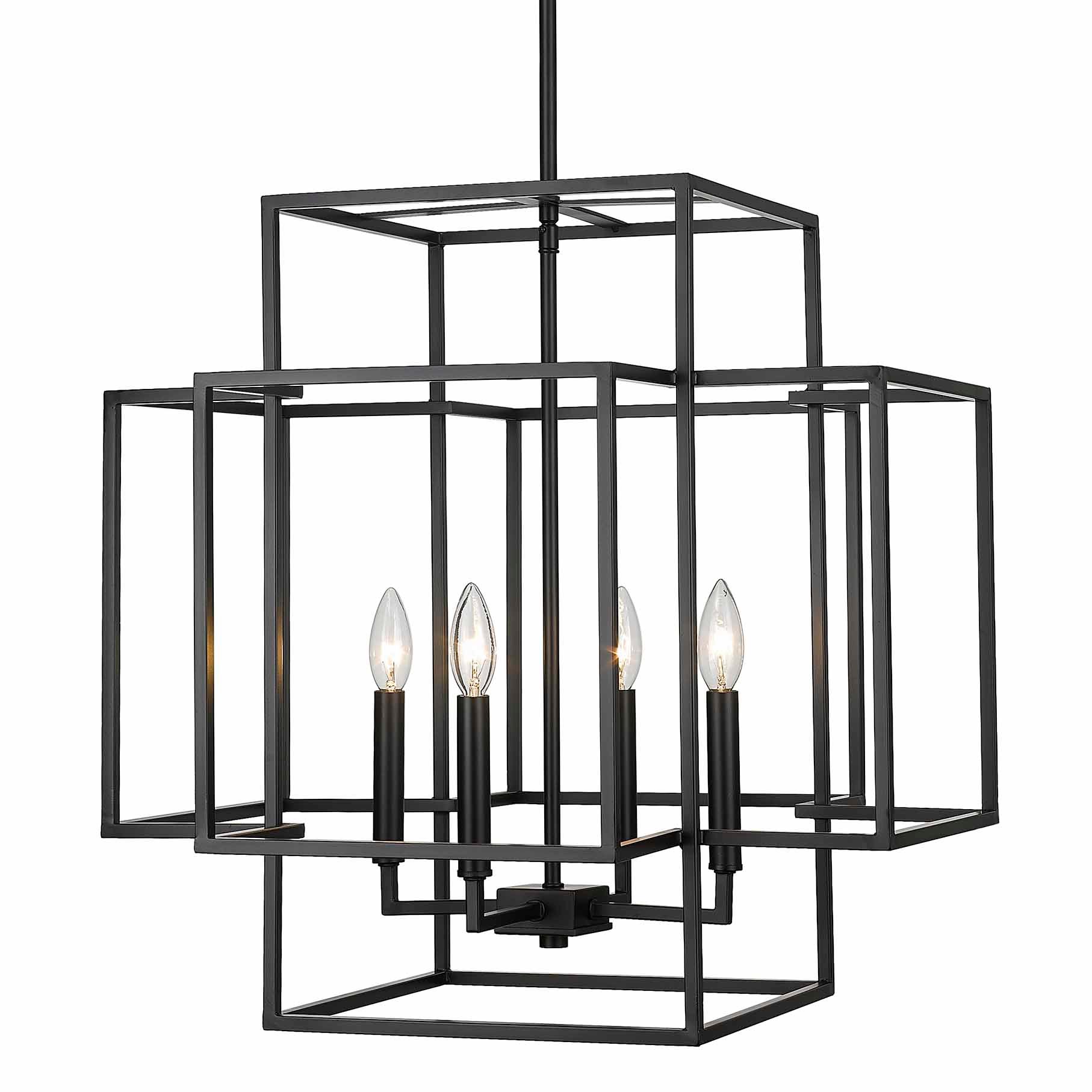 Photos - Chandelier / Lamp Titania Z-Lite 454-22  4 Light 22" Wide Taper Candle Pendant Matte Black Indoor Lighting Pendants 454-22MB 