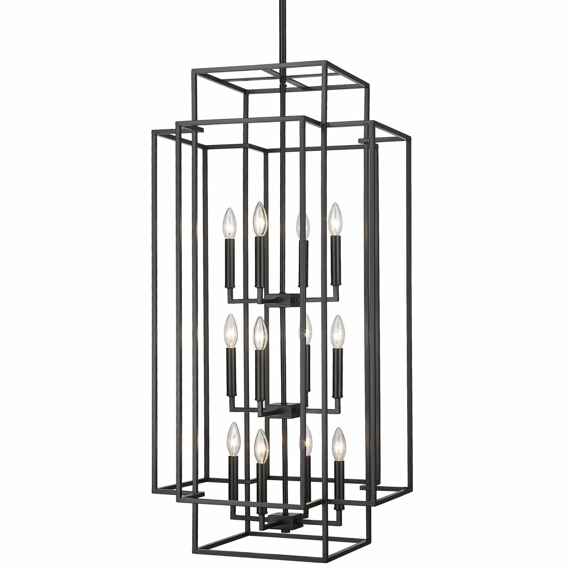 Photos - Chandelier / Lamp Titania Z-Lite 454-42  12 Light 20" Wide Taper Candle Chandelier Matte Black Indoor Lighting Chandeliers 454-42MB 