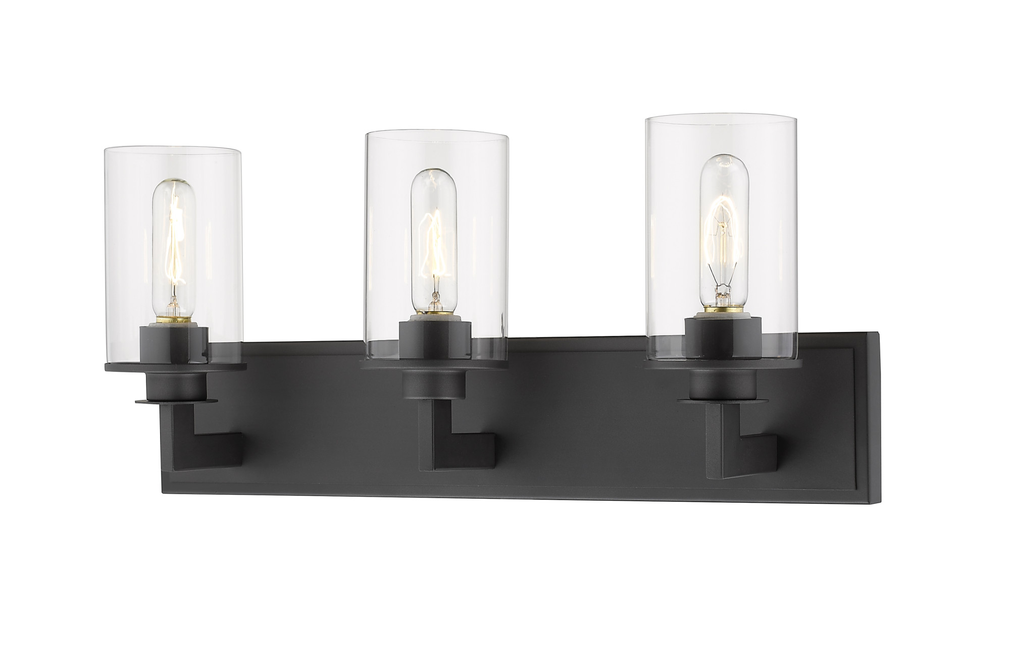 Photos - Chandelier / Lamp Savannah Z-Lite 462-3V  3 Light 23" Wide Vanity Light with Clear Glass Shades Bronze Indoor Lighting Bathroom Fixtures Vanity 