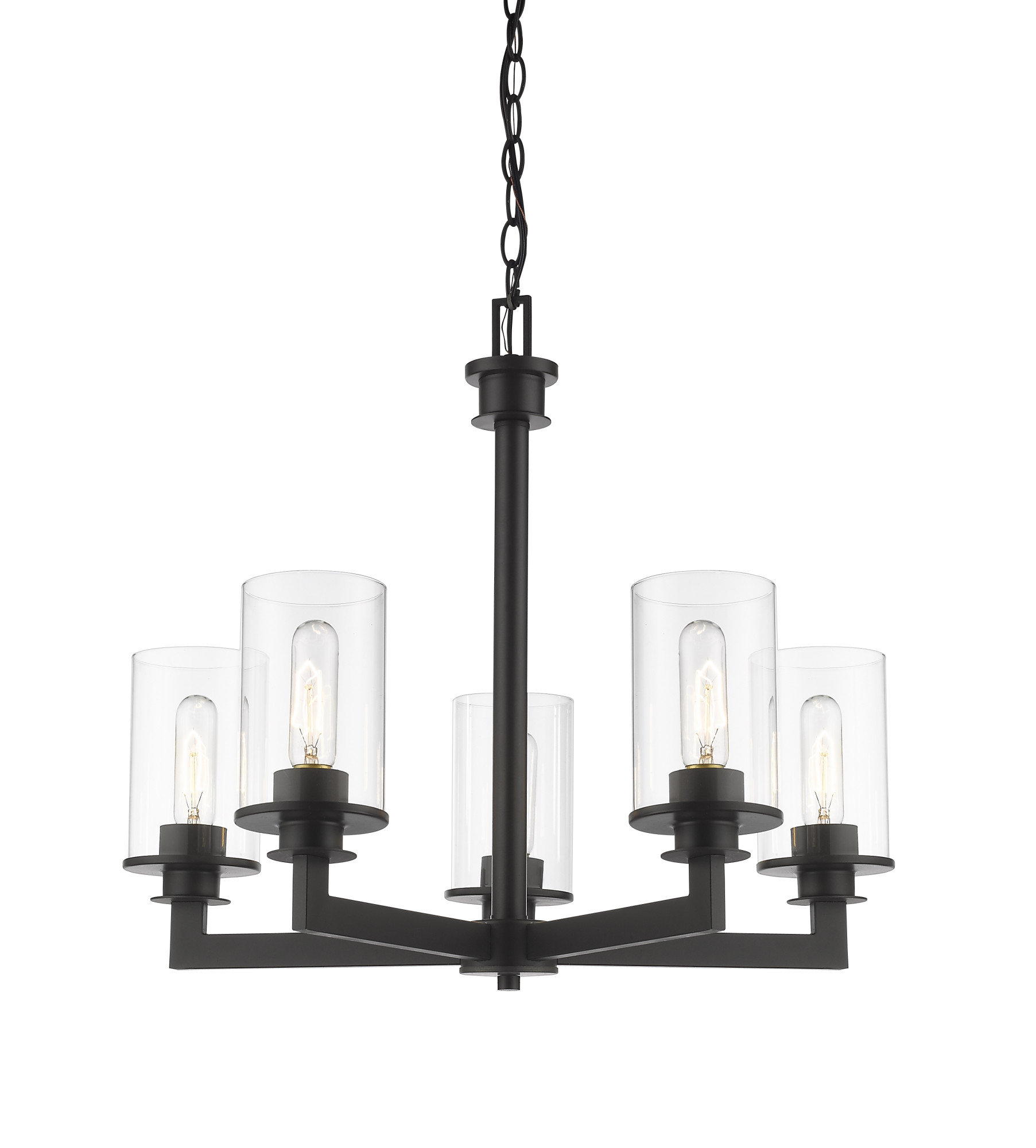 Photos - Chandelier / Lamp Savannah Z-Lite 462-5 5 Light 24" Wide Chandelier with Clear Glass Shades Bronze Indoor Lighting Chandeliers 462-5BRZ